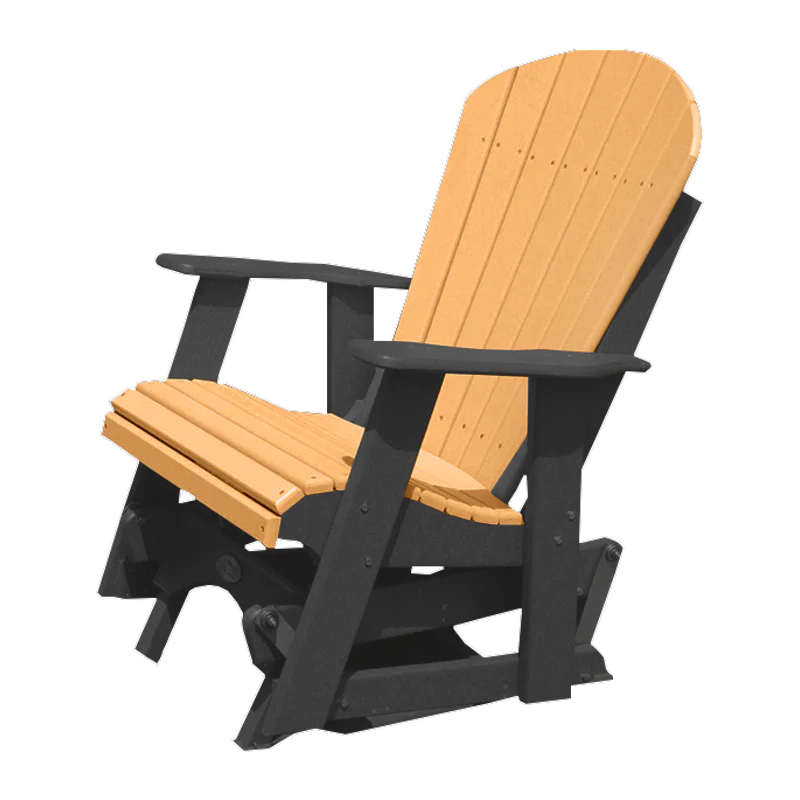 Buck USA Fan Back Outdoor Single Glider Chair - Comfortable Patio Rocking Chair for Porch, Garden & Backyard Relaxation | Perfect for Reading, Sunbathing & Enjoying Nature | FF FBSG