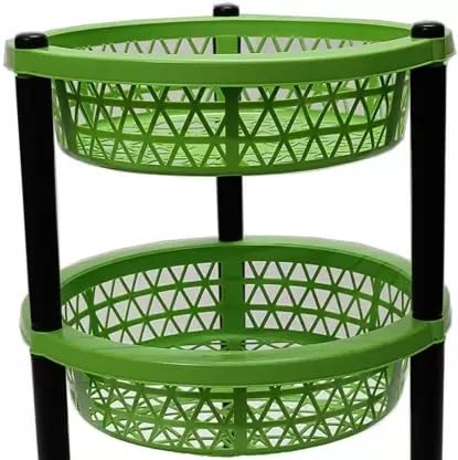 REGOLITH ENTERPRISES Plastic Vegetable Storage Rack - DIY Kitchen Trolley for Organizing Fruits, Vegetables, Onions & Potatoes | Space-Saving Pantry & Countertop Organizer for Home & Restaurant Use