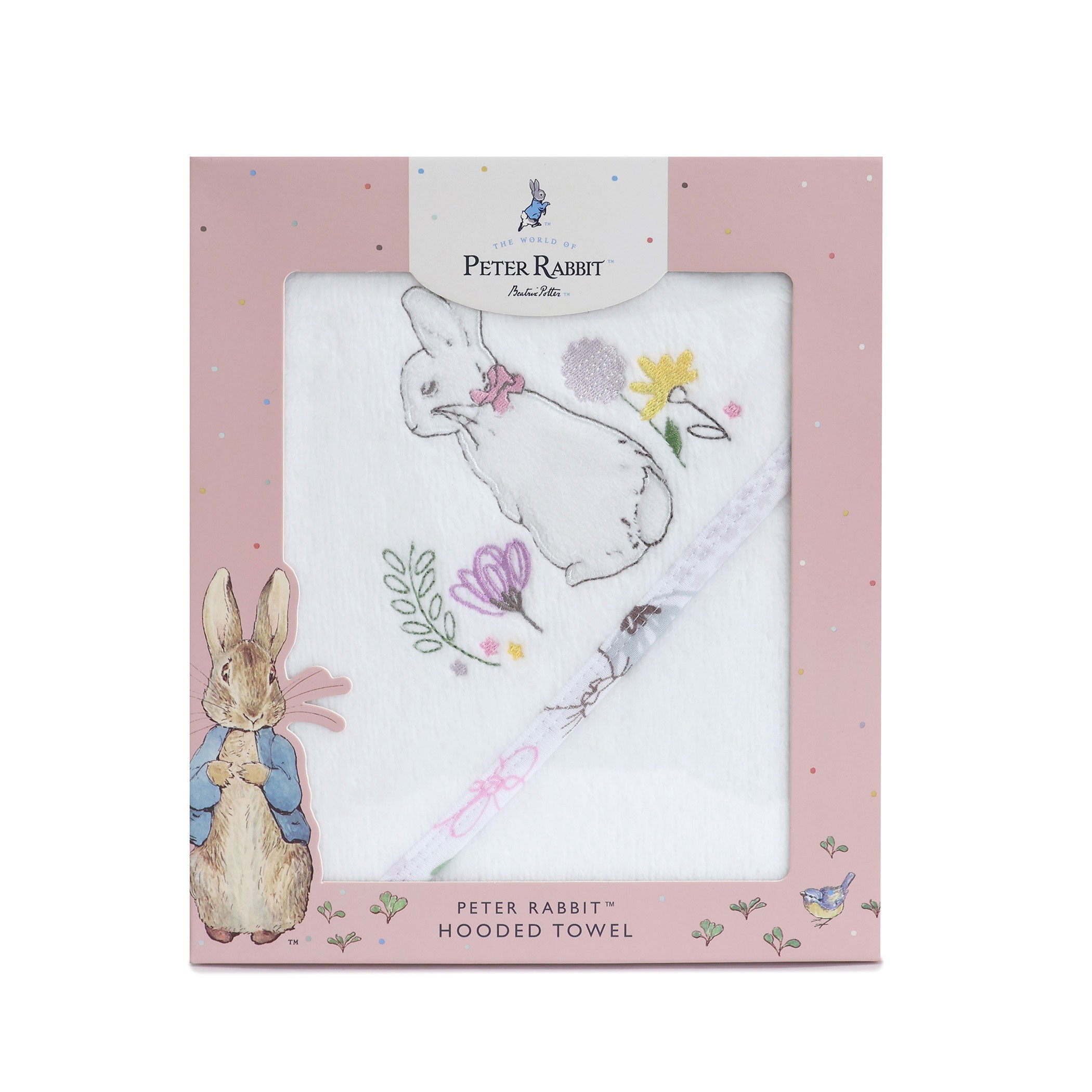 Peter Rabbit 'New Adventure' Hooded Towel for Kids - Soft Pink Baby Bath Towel with Hood for Toddlers & Infants - Perfect for Bath Time, Swimming, and Beach Outings