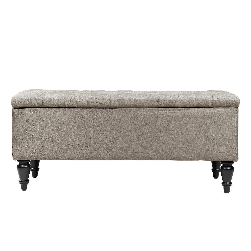 MAYPEX 38 Inch Tufted Rectangular Storage Ottoman Bench - Coffee Table with Smooth Hinge Lid, Multi-Purpose Seat for Living Room, Bedroom & Office - Beige | Perfect for Extra Seating, Hidden Storage & Home Decor