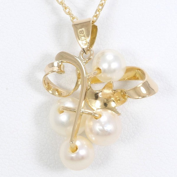 18K Yellow Gold Pearl Necklace for Women - Elegant Bridal Jewelry, Wedding Gift, Anniversary Present, Party Accessory