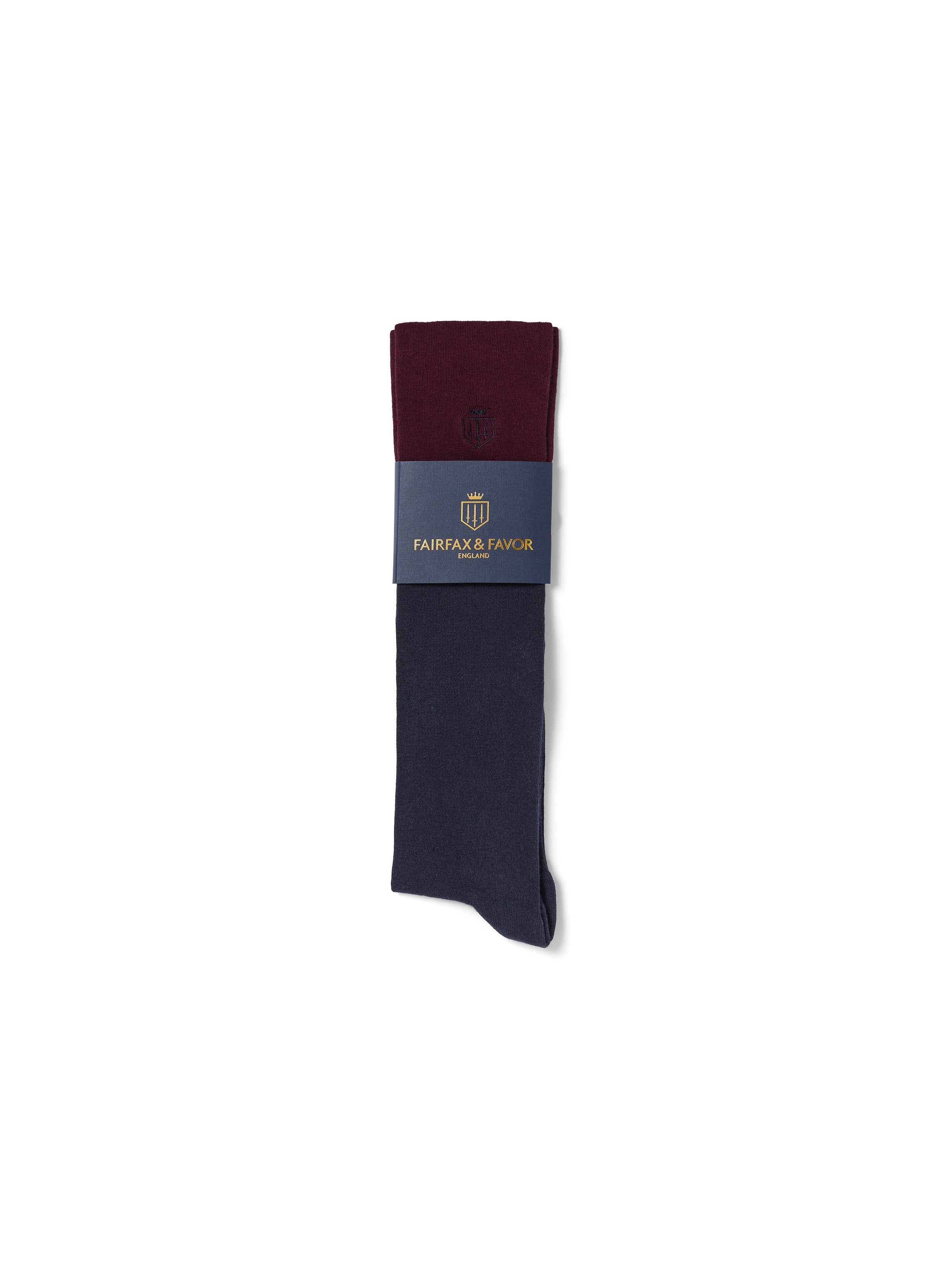 Signature Women's Knee High Socks - Navy & Plum Striped Cotton Blend - Perfect for Boots, Winter Fashion & Office Wear