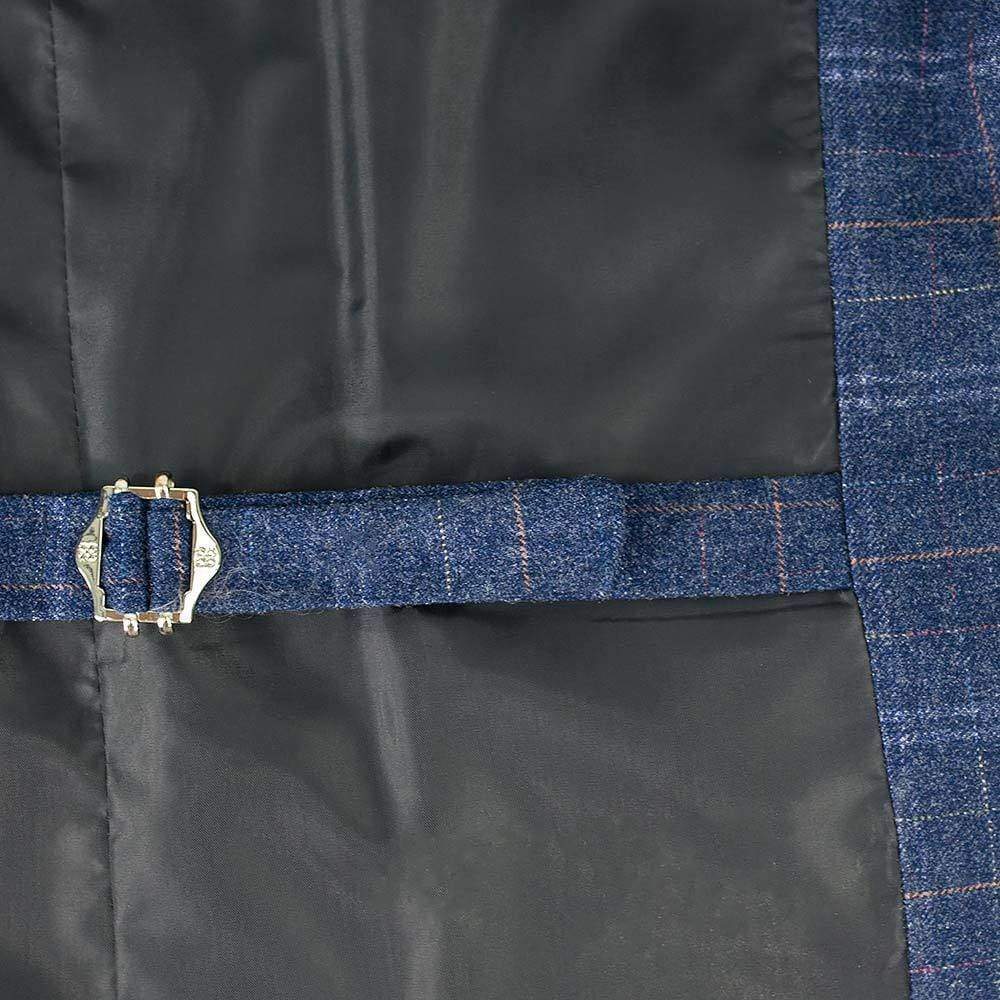 Cavani Kaiser Men's Blue Tweed 3 Piece Suit | Premium Wool Blend Business Suit for Weddings, Office & Formal Events
