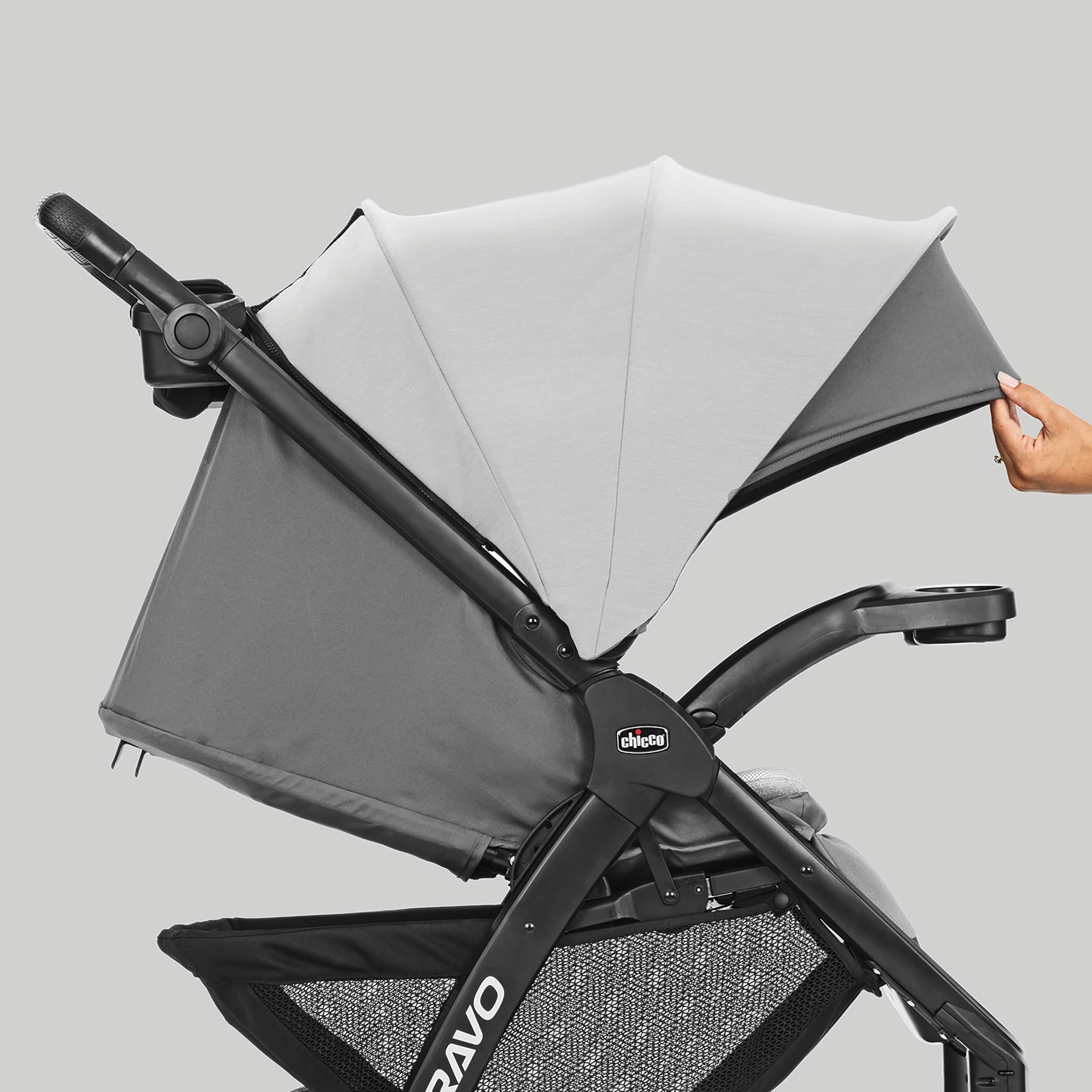 Chicco Bravo LE Trio Travel System - Quick-Fold Stroller with KeyFit 30 Zip Infant Car Seat Combo | Driftwood Grey | Perfect for Newborns, Travel & Everyday Use