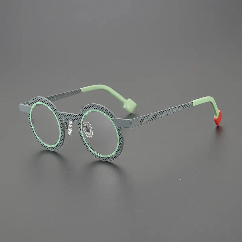 Ultralight Titanium Eyeglass Frames - Round Rene Glasses for Men & Women - Lightweight Durable Titanium Frame for Reading, Driving & Everyday Use