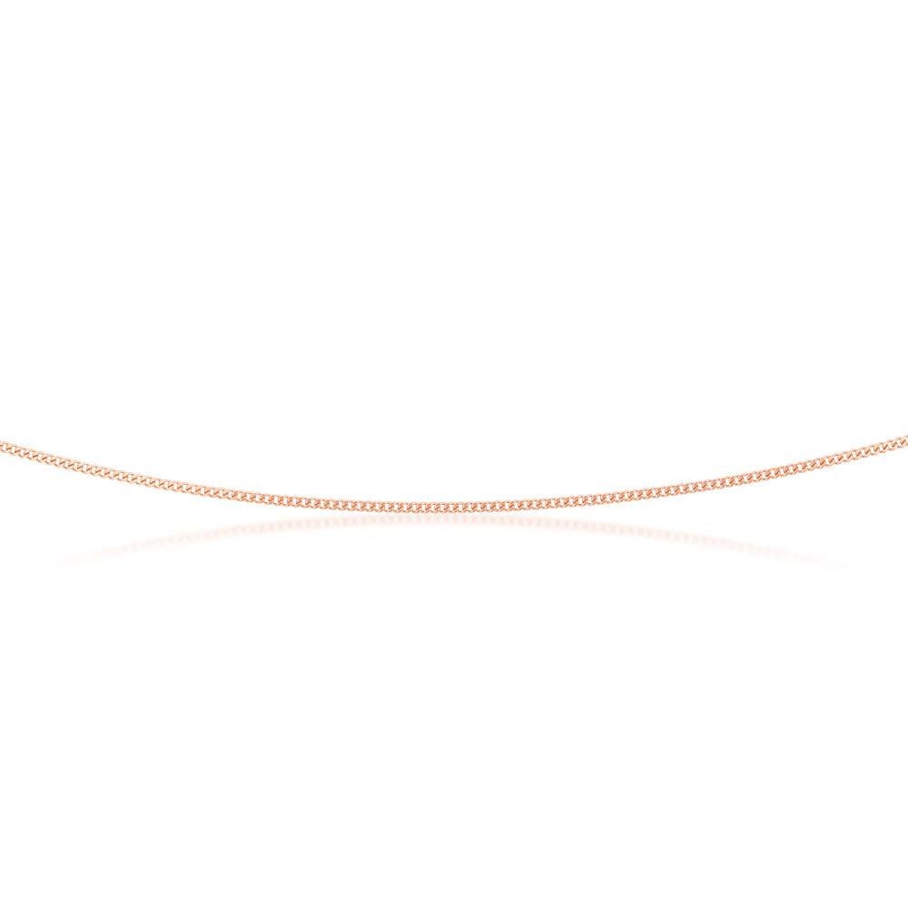 9ct Rose Gold Solid 40 Gauge Curb Chain 46cm - Elegant Jewelry for Women, Perfect for Layering, Gifting & Everyday Wear