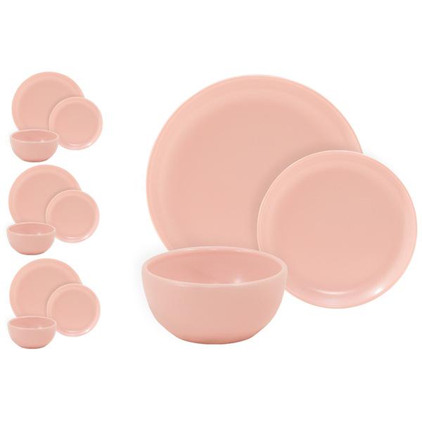 12-Piece Matte Pink Dinnerware Set - Elegant Tableware for Everyday Dining, Dinner Parties & Special Occasions