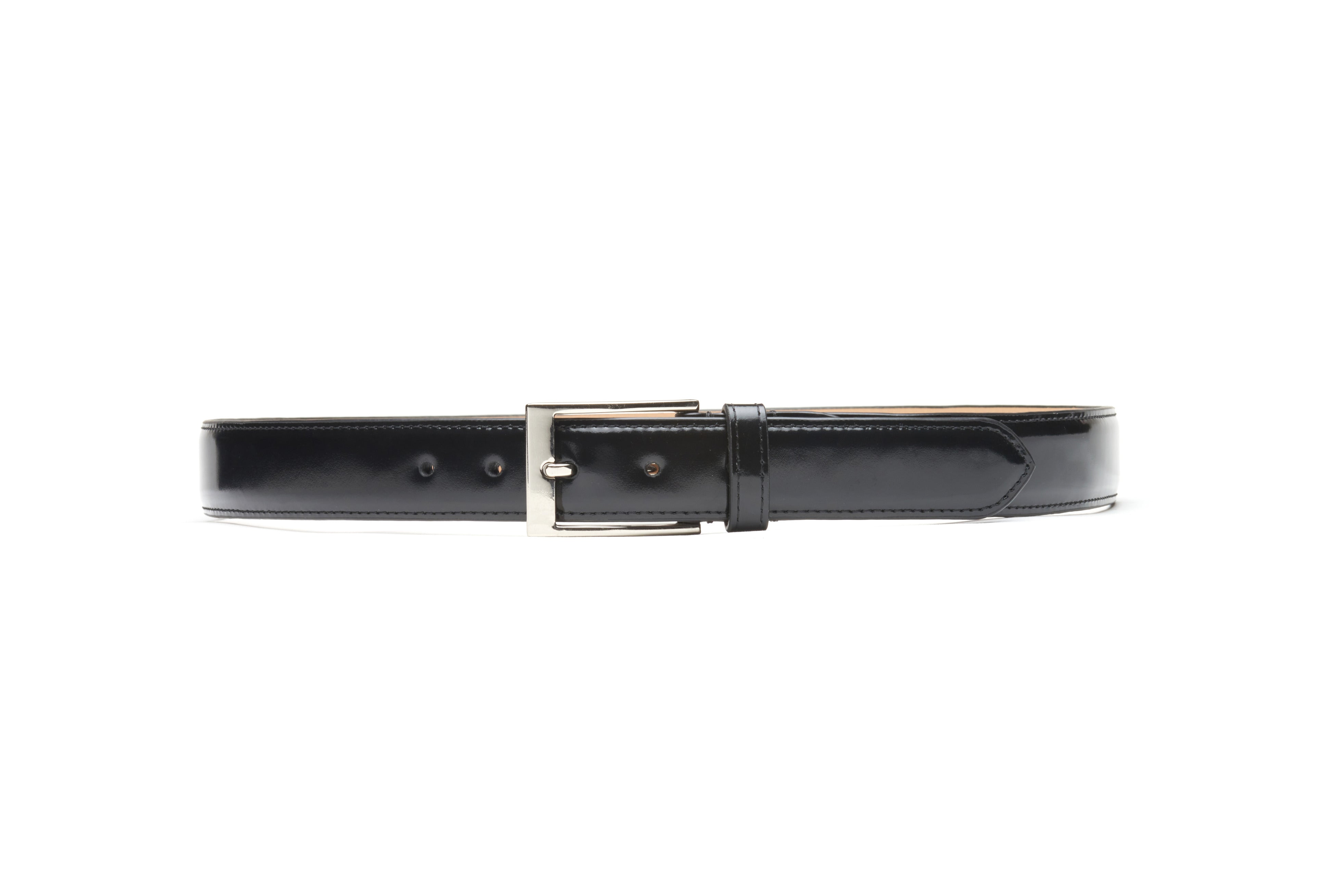 Patent Black Flat Belt - Durable & Stylish Waistband for Pants, Skirts & Dresses | Perfect for Casual & Formal Wear