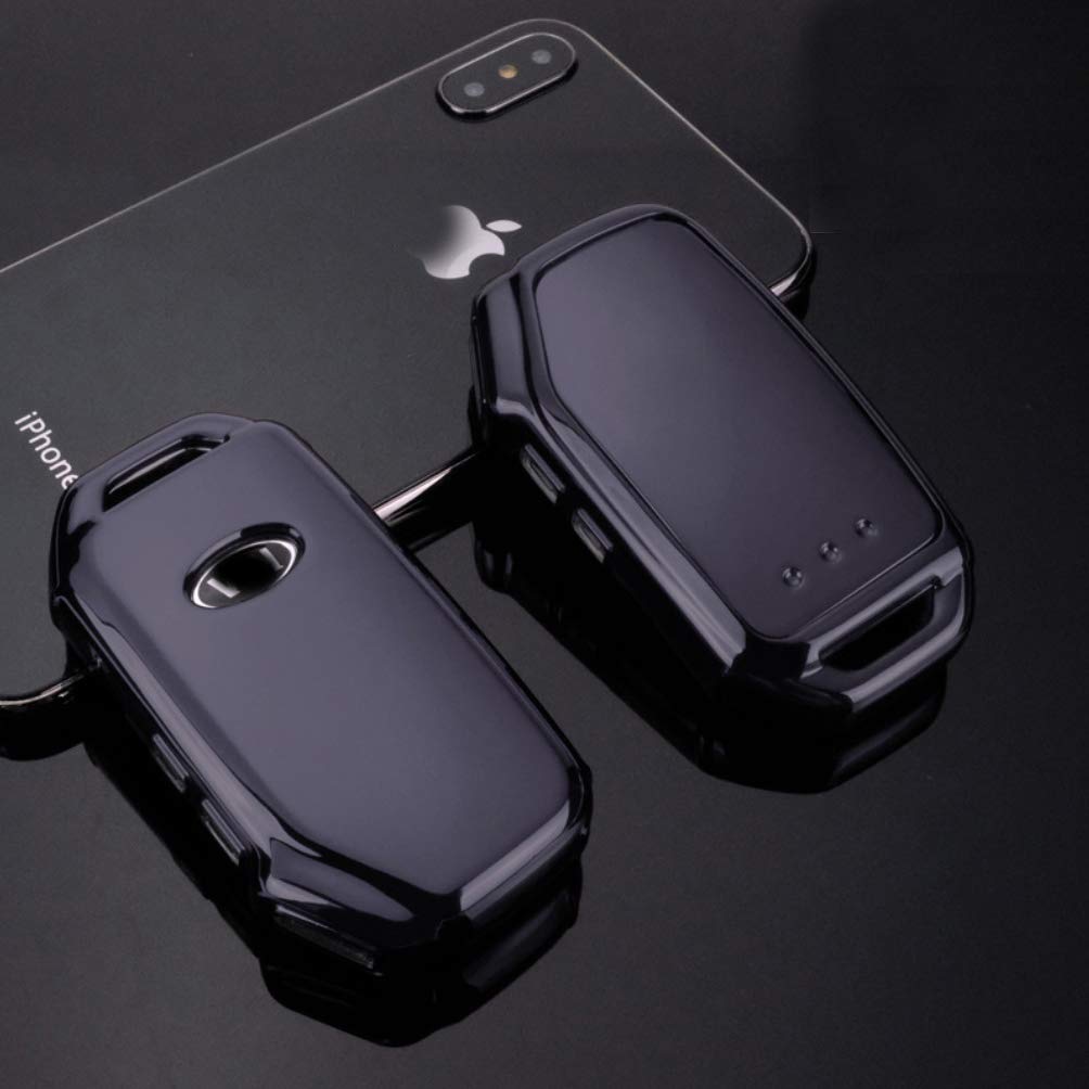 Ontto Premium TPU Key Fob Case for Kia - Full Protection Key Shell Cover with 3-Button Design (Violet-Black) | Durable Keychain Holder for Car Keys, House Keys & Daily Use
