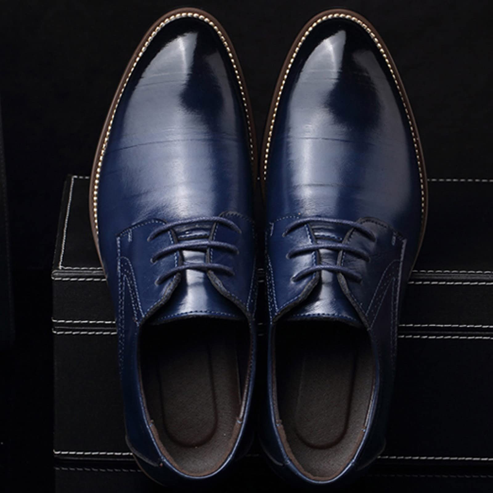 **Men's Genuine Leather Dress Shoes - Wide Width Derby Brogues for Business & Formal Occasions | Comfortable & Stylish Office & Wedding Shoes**