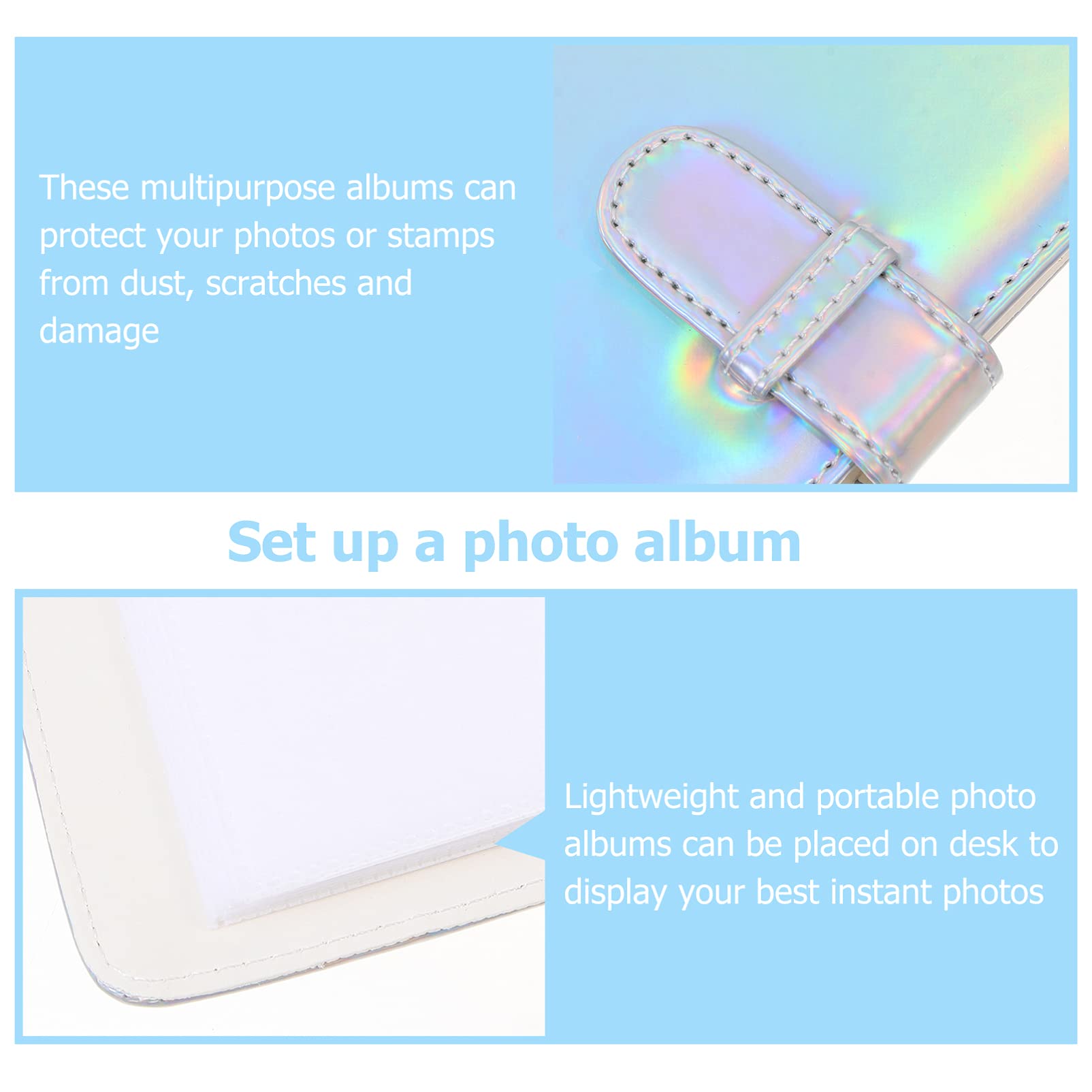 NUOBESTY 6-Pack Mini Photo Albums - 96 Pages Small Rainbow Picture Book for Baby, Wedding & Travel Memories | Compact Plastic Film Wallet & Stamp Holder | Portable Card Storage for Scrapbooking & Gifts
