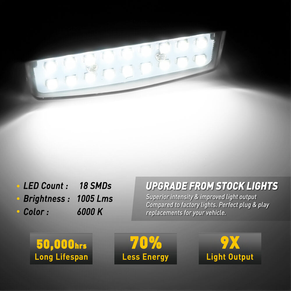 LED License Plate Lights Tag Light Lamp Assembly for Nissan Altima Maxima Murano Rogue Sentra Versa Note Pathfinder Quest, Infiniti JX35 QX56 QX60 QX80 - Bright White Illumination for Enhanced Night Visibility & Safety