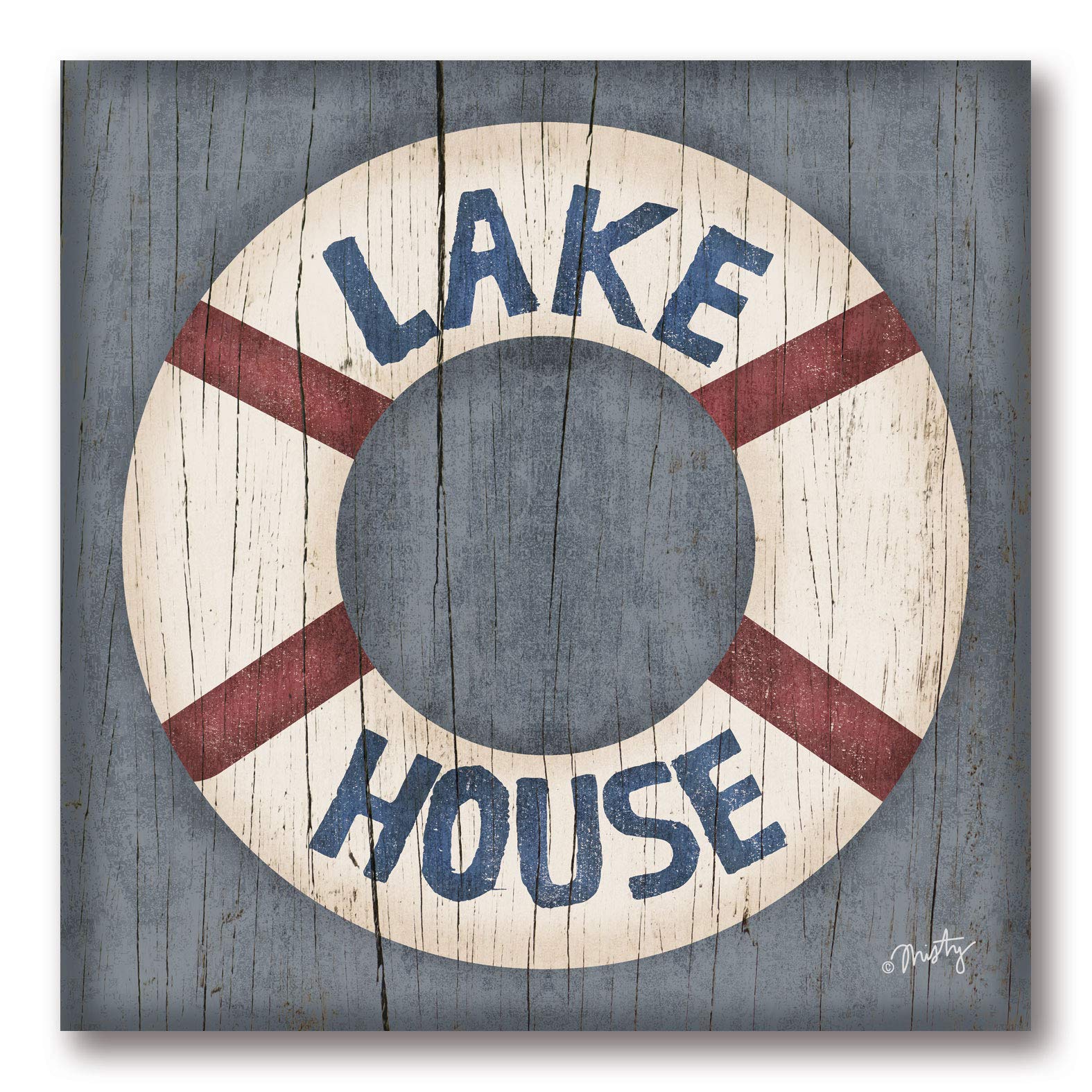 Misty Michelle Lodge Lake House Poster - 12x12in Home Decor for Cabin & Living Room