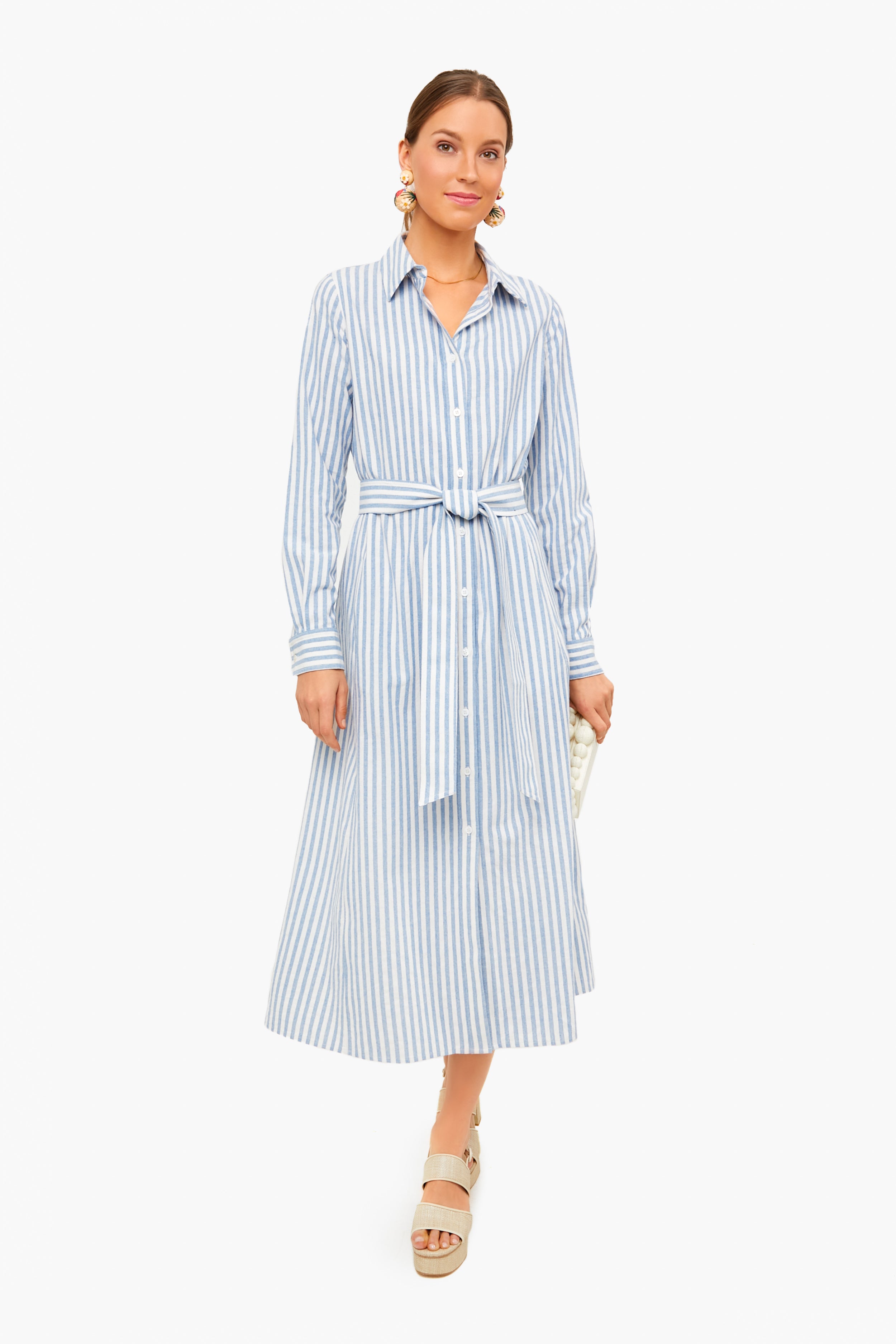 Blue Striped Caldwell Dress for Women - Elegant Summer Casual & Party Wear | Perfect for Beach, Office, and Date Nights