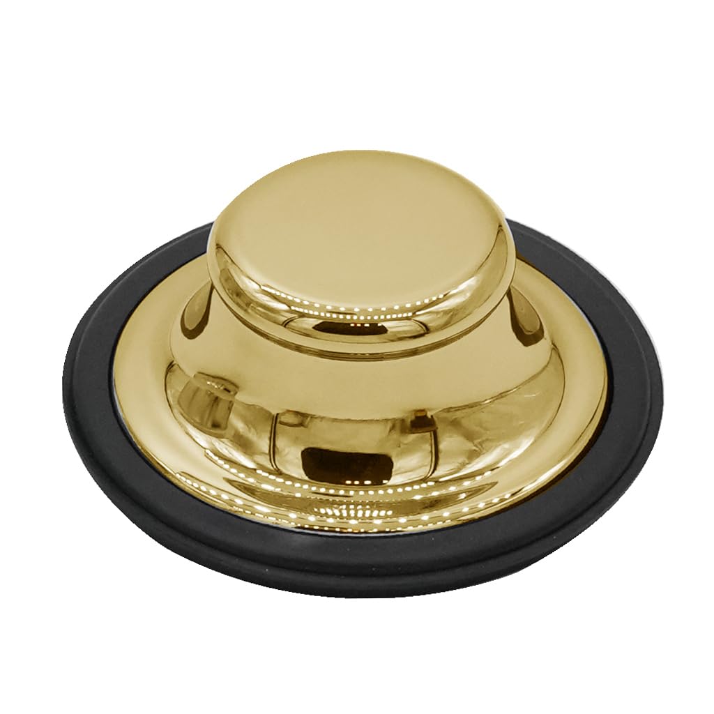 Westbrass D209-01 Brass Sink Stopper - Polished Brass Finish for Waste Disposal - Perfect for Kitchen & Bathroom Drain Stoppers