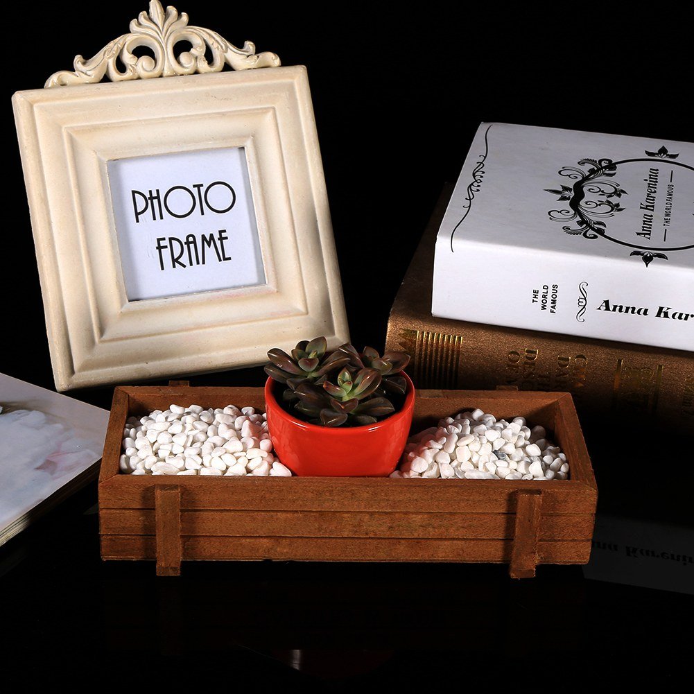 Haofy Wooden Planter Box - Rectangle Flower Pot for Succulents, Herbs & Garden Plants | Rustic Countryside Style Wooden Trough for Patio, Balcony & Outdoor Decor | Perfect for Gardening, Snack Storage & Home Organization