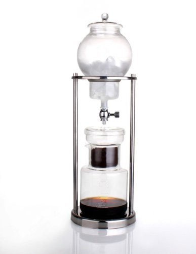 Premium Stainless Steel & Borosilicate Glass Cold Brew Coffee Maker - 1000ml Iced Coffee Dripper with Luxury Design | Perfect for Home, Office & Outdoor Use | NISPIRA Silver Edition