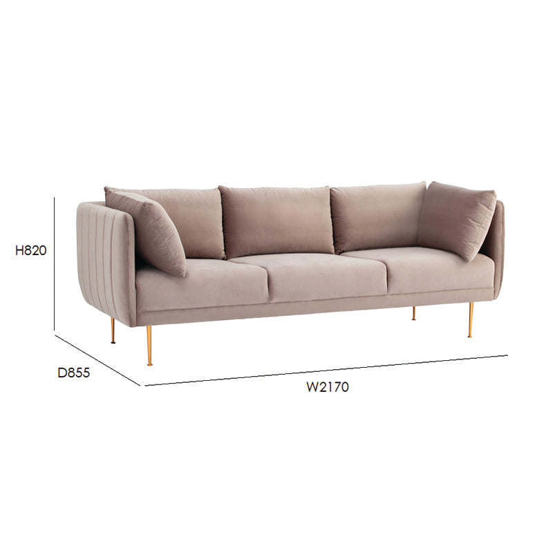 SUPRA 3-Seater Sofa in Burlywood - Modern Living Room Furniture for Comfortable Home & Office Seating