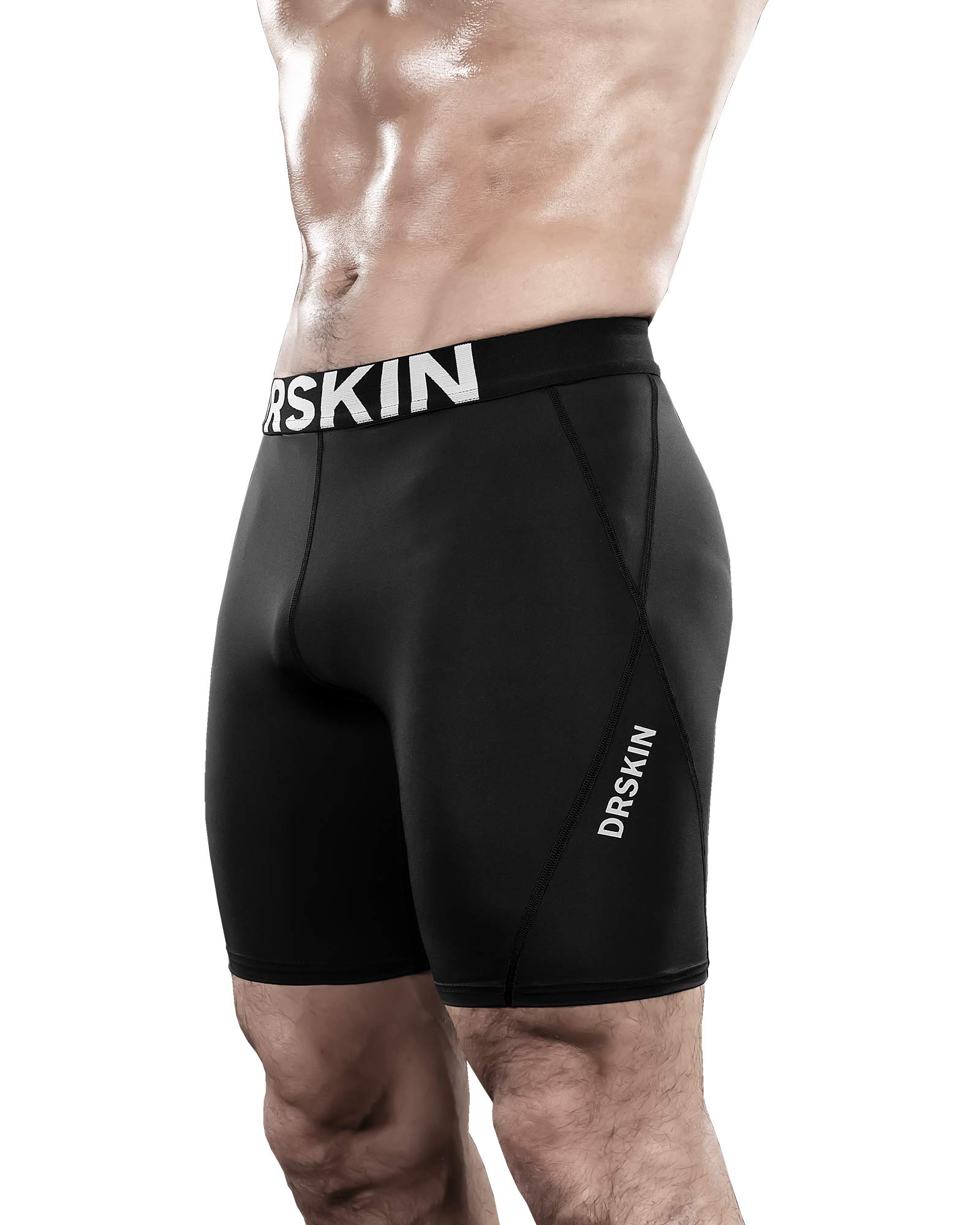 DRSKIN Men's Compression Shorts 1/3 Pack - Moisture Wicking Running Tights, Breathable Workout Leggings & Active Base Layer for Gym, Cycling & Sports Rash Guard