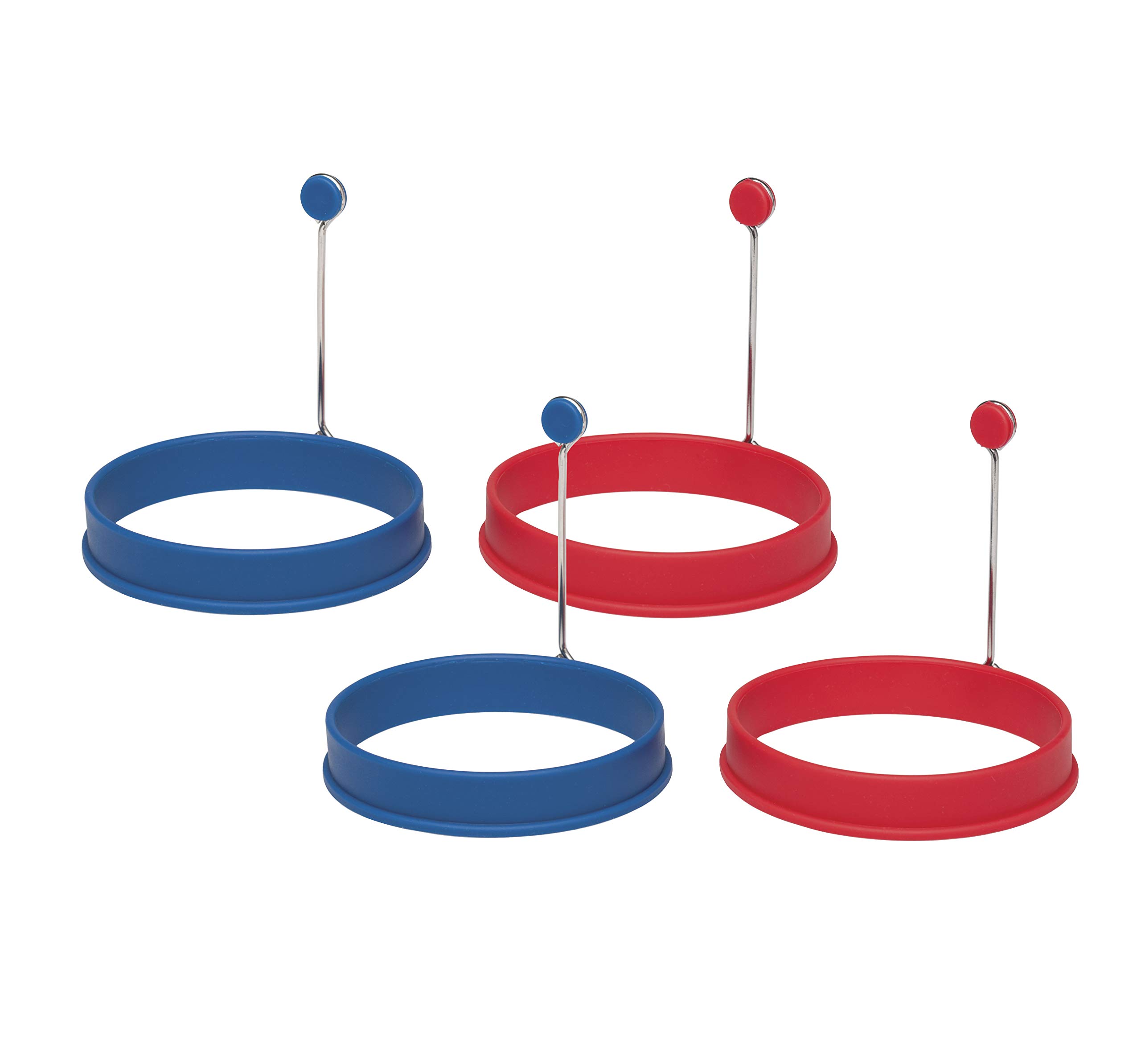 Mrs. Anderson's Nonstick Silicone Egg & Pancake Rings - Set of 4 Round Baking Molds for Perfect Eggs, Pancakes, and Breakfast Sandwiches - Ideal for Home Cooking, Brunch, and Kids' Meals