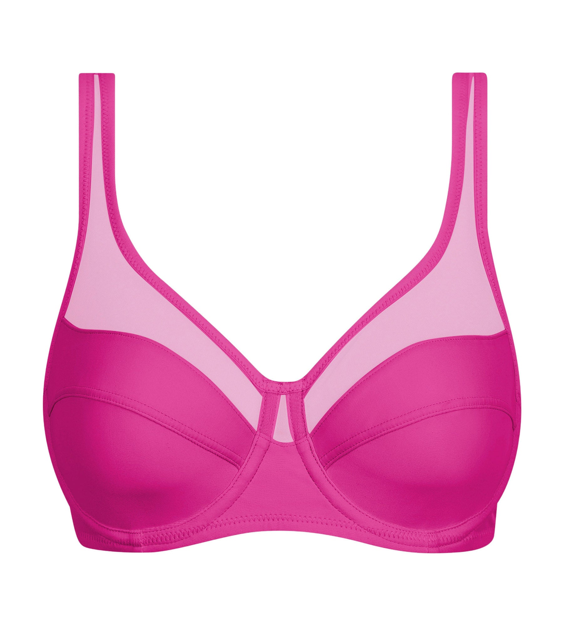Fuchsia Dim Generous Microfiber & Tulle Full Coverage Bra - Comfortable Support for Everyday Wear, Workouts, and Special Occasions