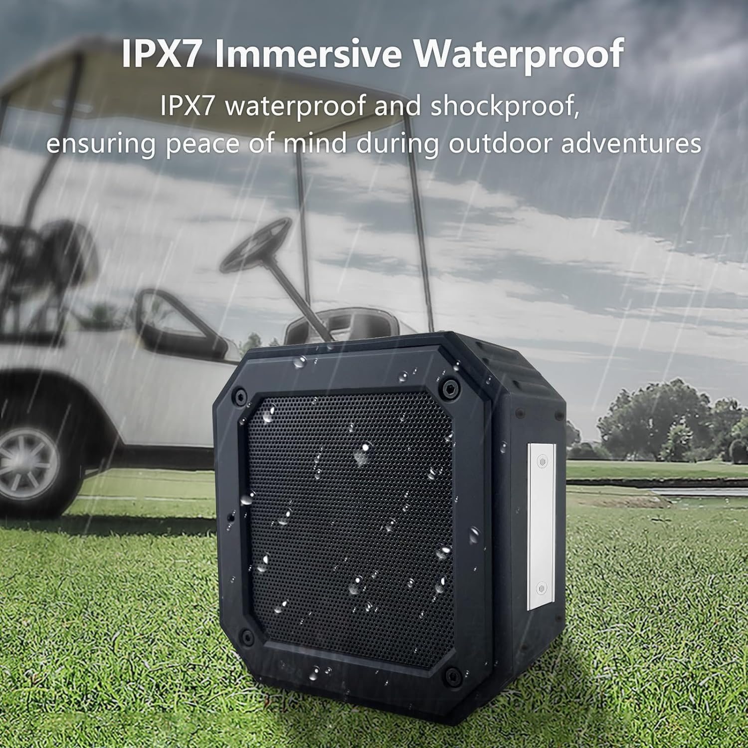 Bamberg 15W Golf Speaker - IPX7 Waterproof Bluetooth Speaker for Golf Carts, Outdoor Sports & Travel | Portable Wireless Speaker for Golfing, Beach, Pool Parties & Backyard BBQs