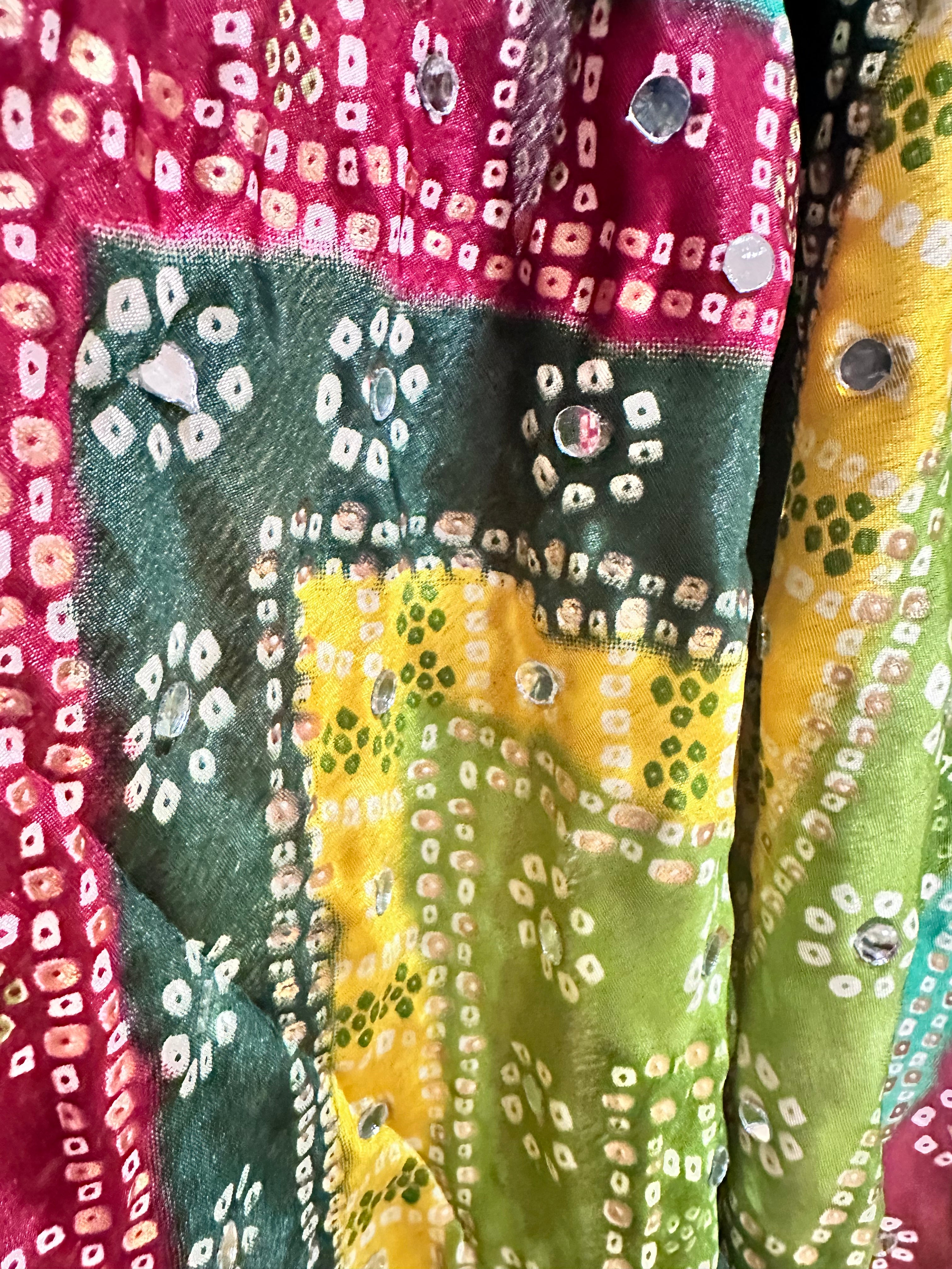 Phulkari Style Multicolor Heavy Dupatta - Traditional Indian Embroidered Scarf for Women - Perfect for Weddings, Parties & Festive Occasions