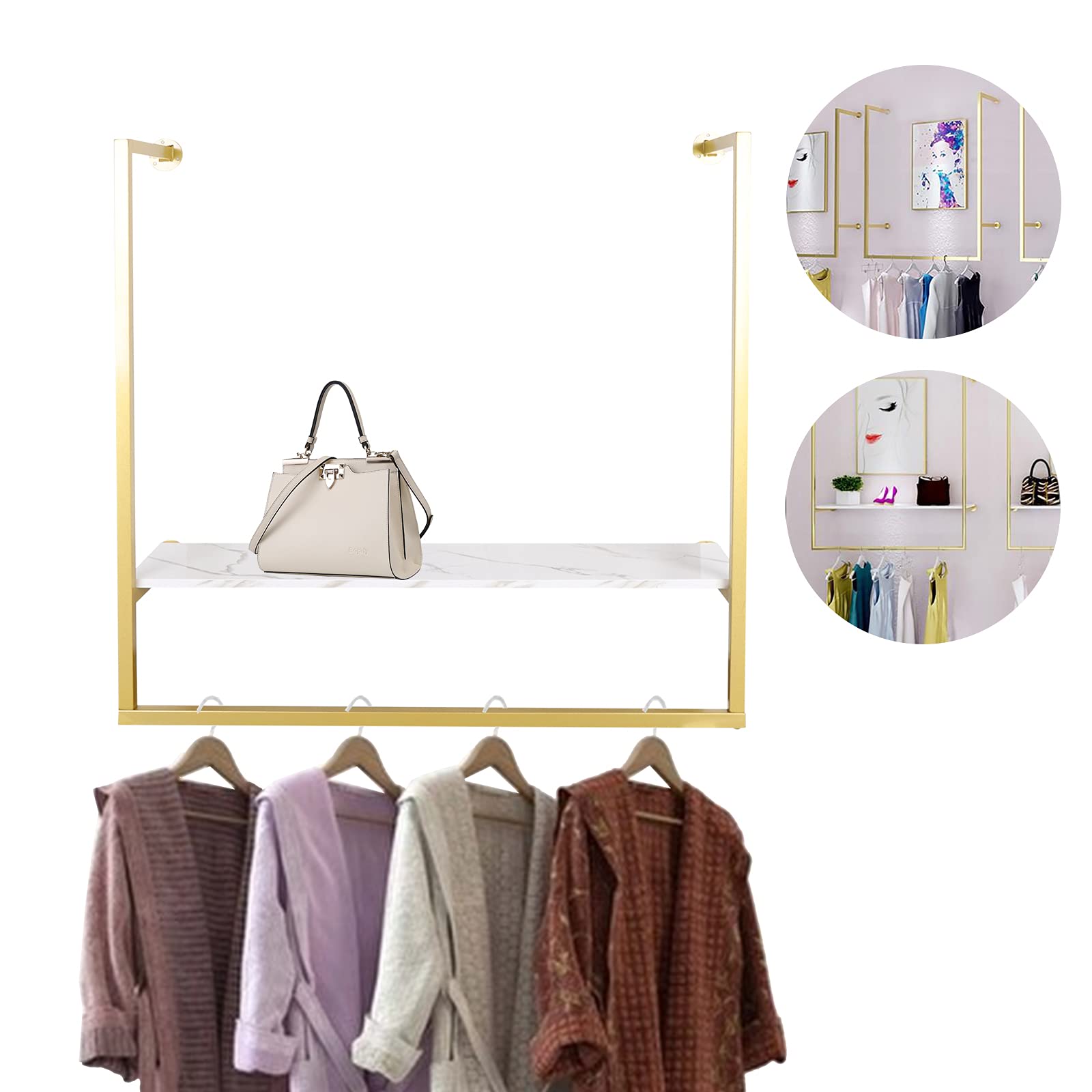 CNCEST F-Shaped Wall Mounted Clothes Drying Rack - Heavy Duty Metal Space Saving Laundry Hanger for Balcony, Bathroom, Patio & Bedroom - Perfect for Small Apartments, Dorm Rooms & Tight Spaces