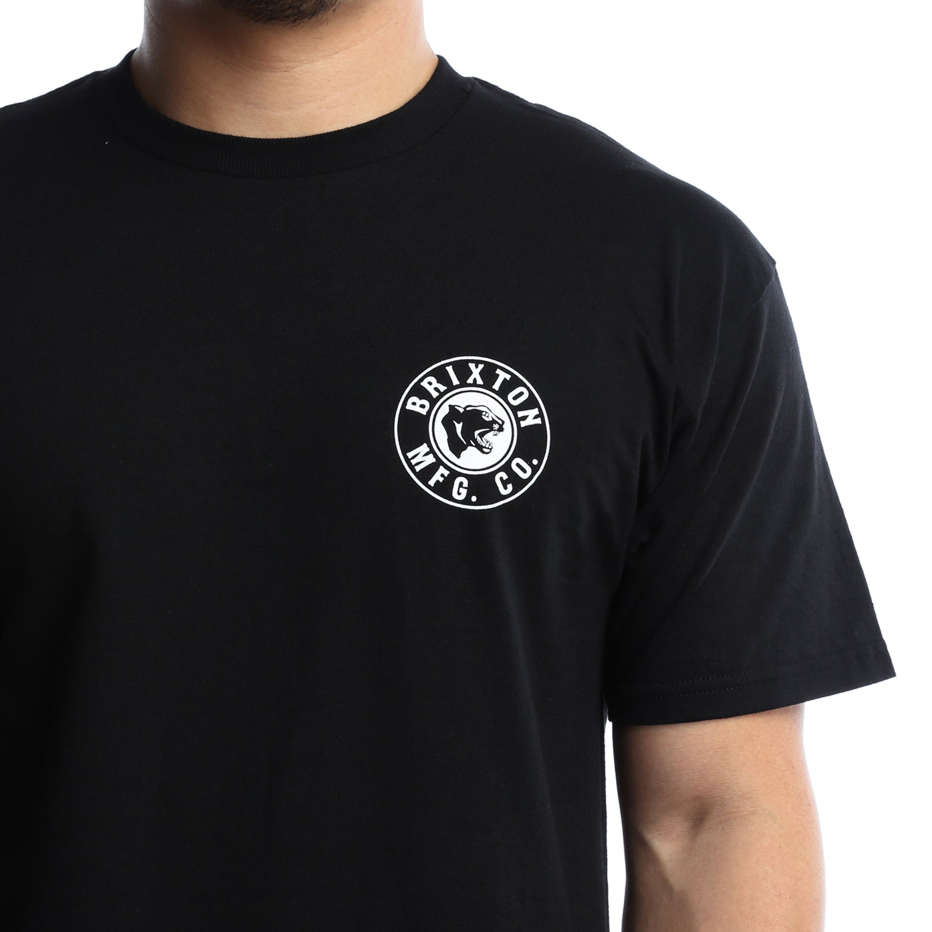 Brixton Prowler II Short Sleeve T-Shirt for Men - Soft Cotton Crew Neck Tee in Black | Casual Streetwear & Summer Outfits