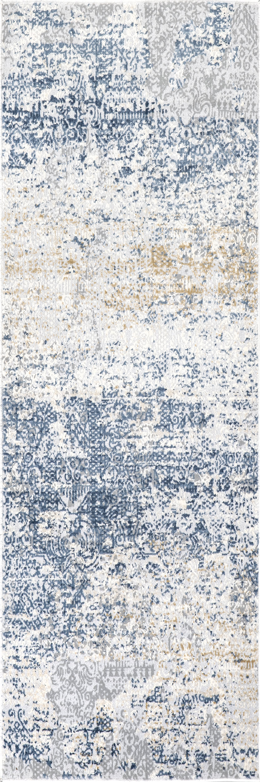 Abstract Jungle Rug in Blue - Modern Bohemian Area Rug for Living Room, Bedroom, or Nursery Decor