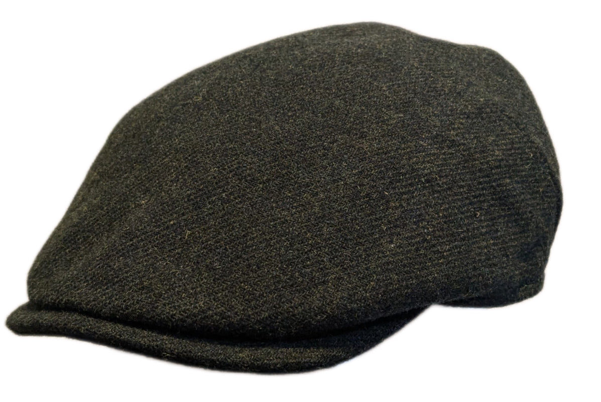 Stanton Shetland Wool Flat Cap in Olive - Classic Men's Winter Hat for Outdoor Activities & Casual Wear