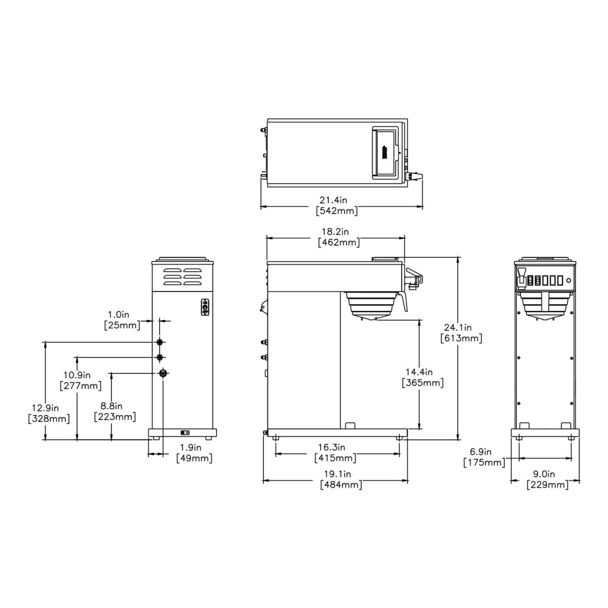 Bunn Automatic Airpot Coffee Brewer - 60 Cups Per Hour, Commercial Grade (CWTF15 APS) - Ideal for Offices, Restaurants, and Large Events