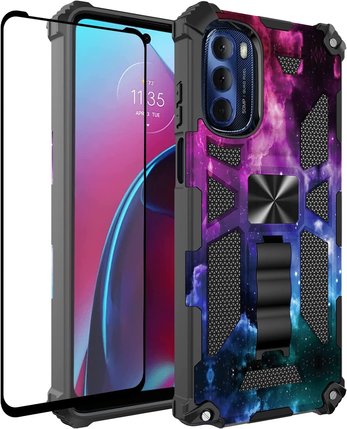 Motorola Edge Plus Case with Moto Edge Tempered Glass Screen Protector - Camo Tree Design for Men | Shockproof & Scratch-Resistant Protection for Everyday Use & Outdoor Activities