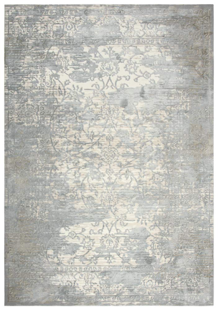 Gatney Rugs Midtown Area Rug CHS104 - Gray & Cream Floral Vines Design - 3'11