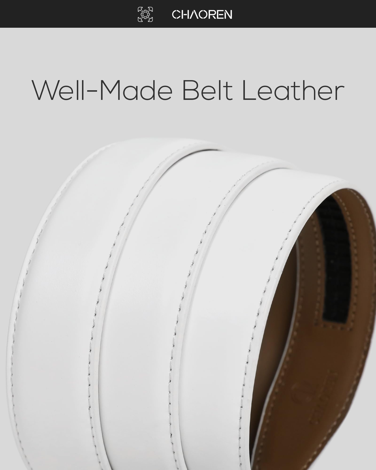 CHAOREN Genuine Leather Dress Belt for Men 1 1/8
