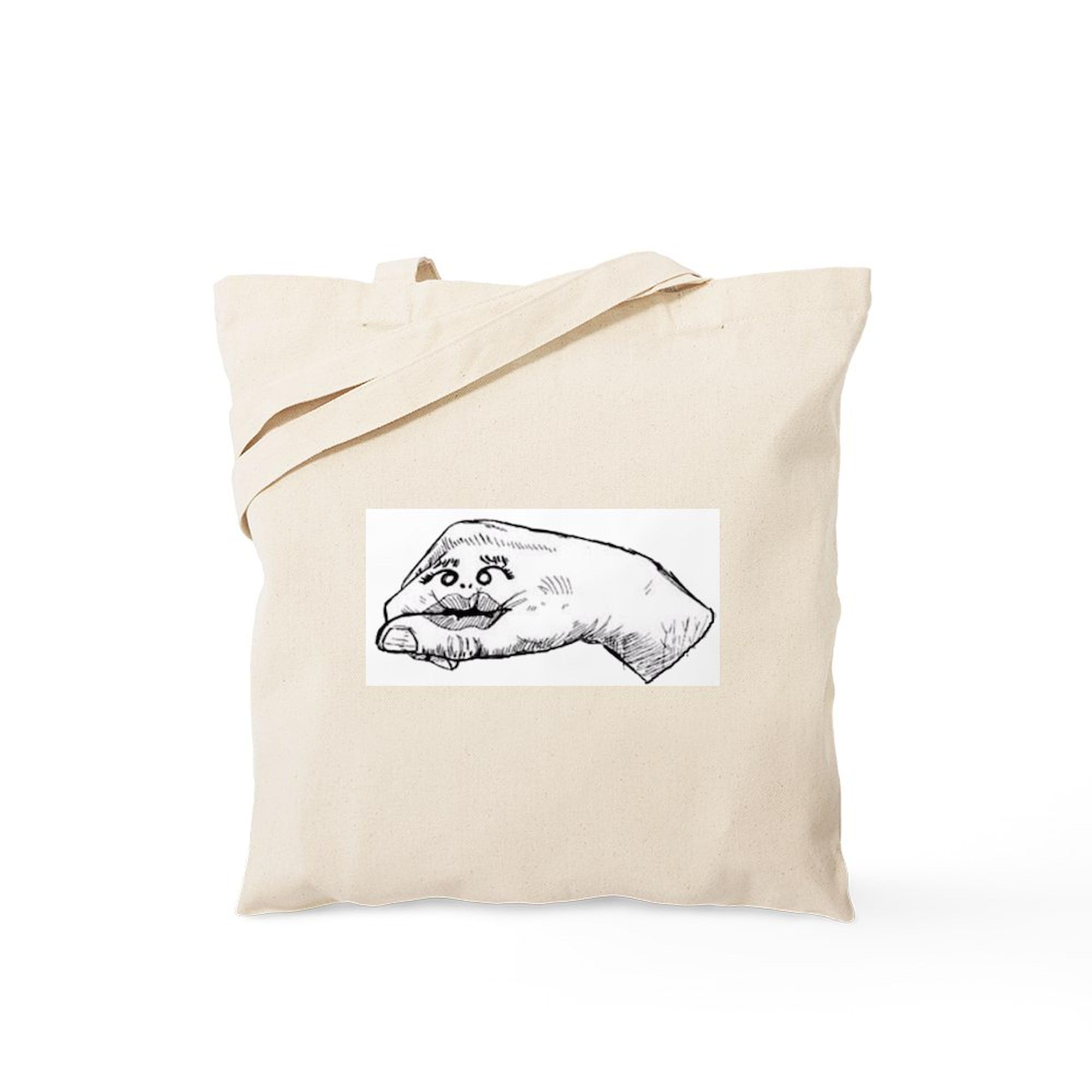 Eco-Friendly Talking Hand Tote Bag - Natural Canvas Reusable Shopping Bag for Groceries, Beach & Daily Use