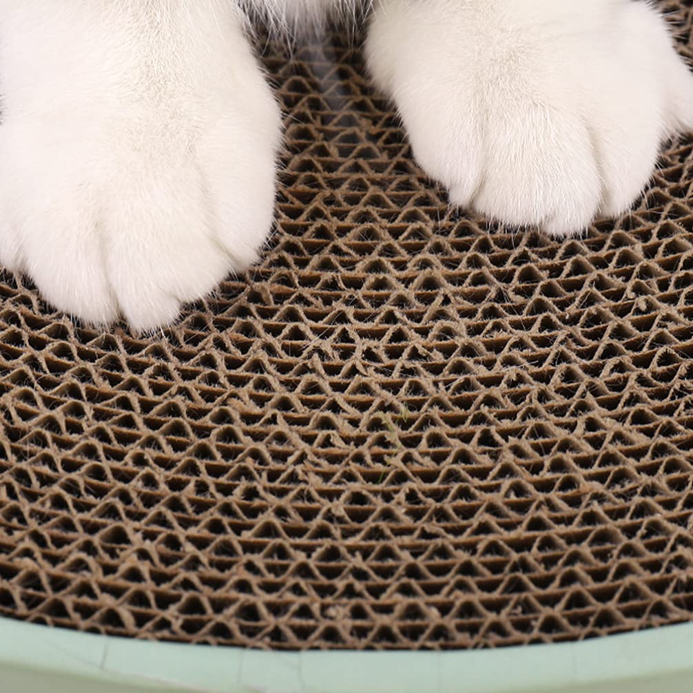 1Pc Cat Scratcher Cardboard Bowl Shape Scratching Board with Cacti Pattern - Durable Cat Scratching Post, Scratch Pad & Bed for Indoor Cats - Perfect for Playtime, Nail Care & Furniture Protection