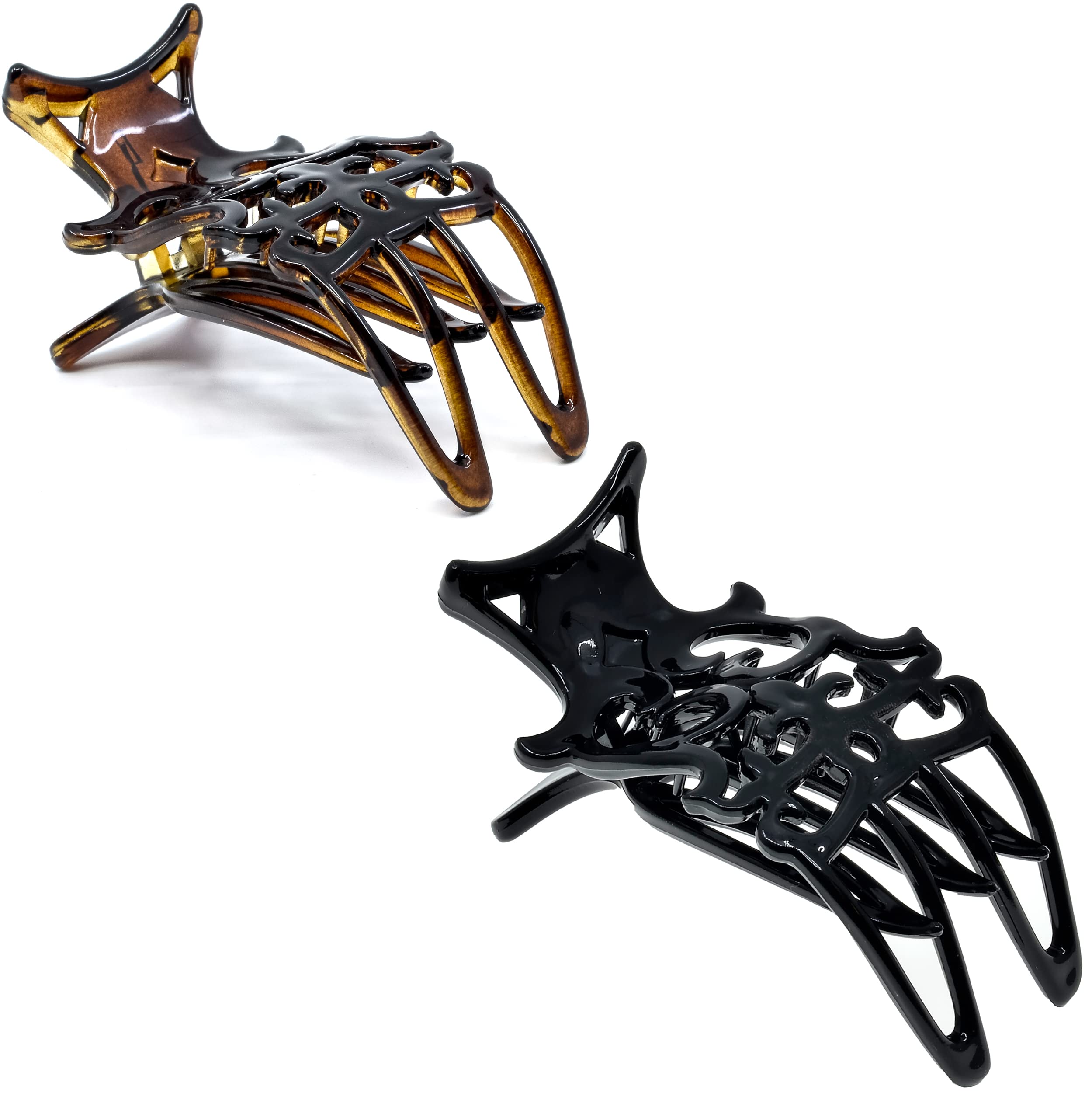 Camila Paris NV73-NV74 French Hair Clips for Women - 3 Inch Fashionable Hair Claw Clips with Strong Hold & No Slip Grip - Durable Styling Hair Accessories for Women & Girls - Made in France - Perfect for Everyday Use, Work, Parties & Special Occasions