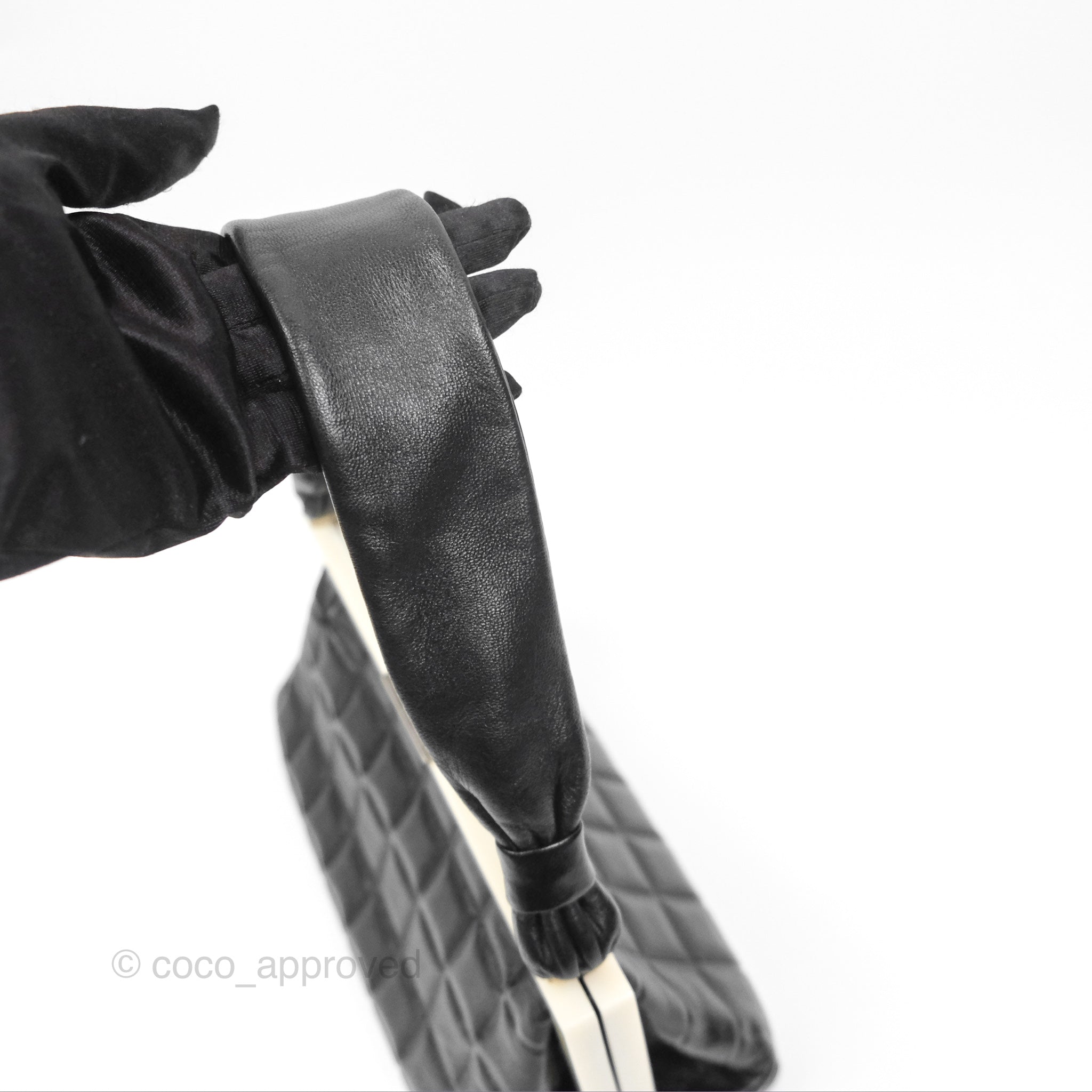 Chanel Choco Bar Shoulder Bag Black Lambskin Leather Crossbody Purse for Women | Luxury Designer Handbag for Date Night & Evening Events