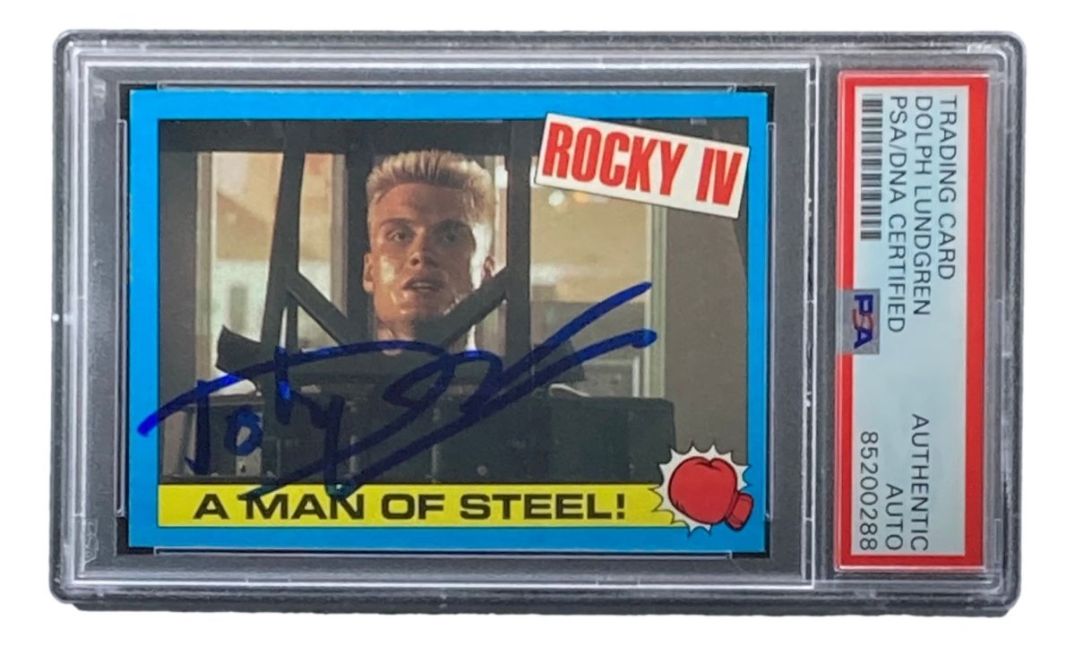 Dolph Lundgren Autographed 1985 Topps #33 Rocky IV Ivan Drago Trading Card - PSA/DNA Certified - Collectible Memorabilia for Movie Fans & Card Collectors