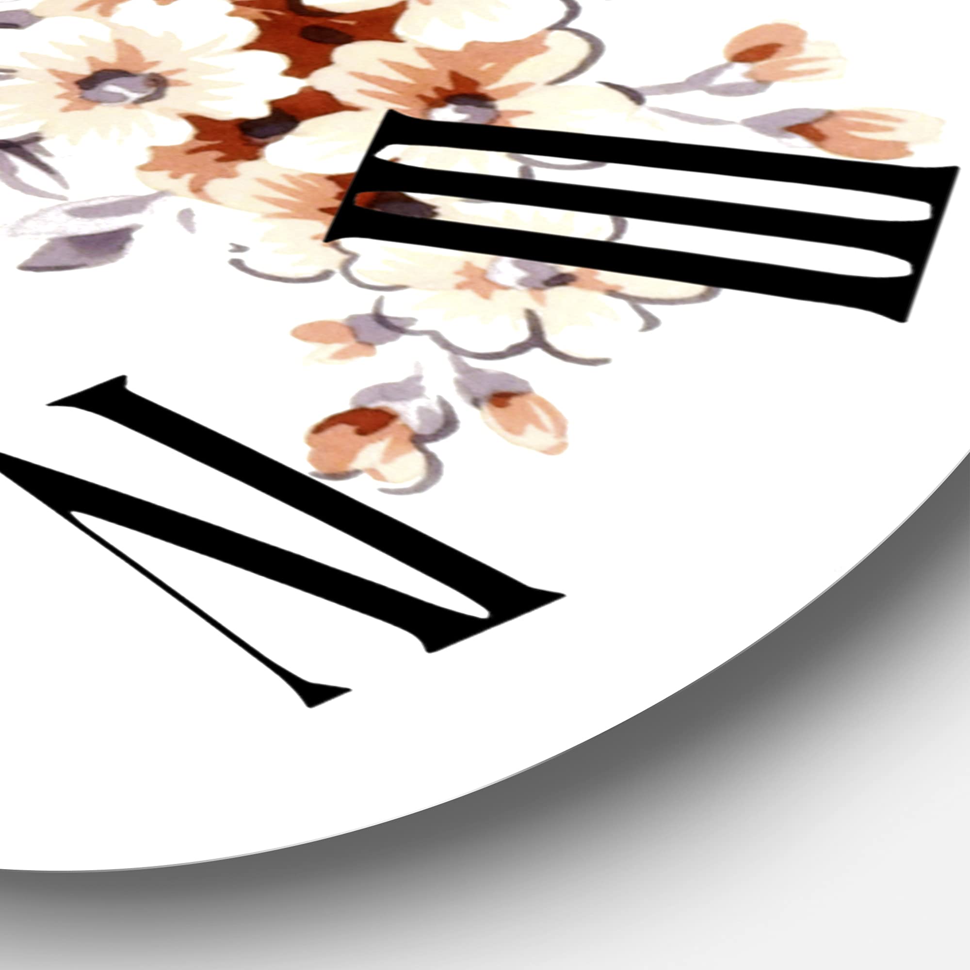 Pink Wild Roses Traditional Wall Clock - Large Floral & Botanical Wall Clock for Home Decor | Perfect for Living Room, Bedroom, and Office