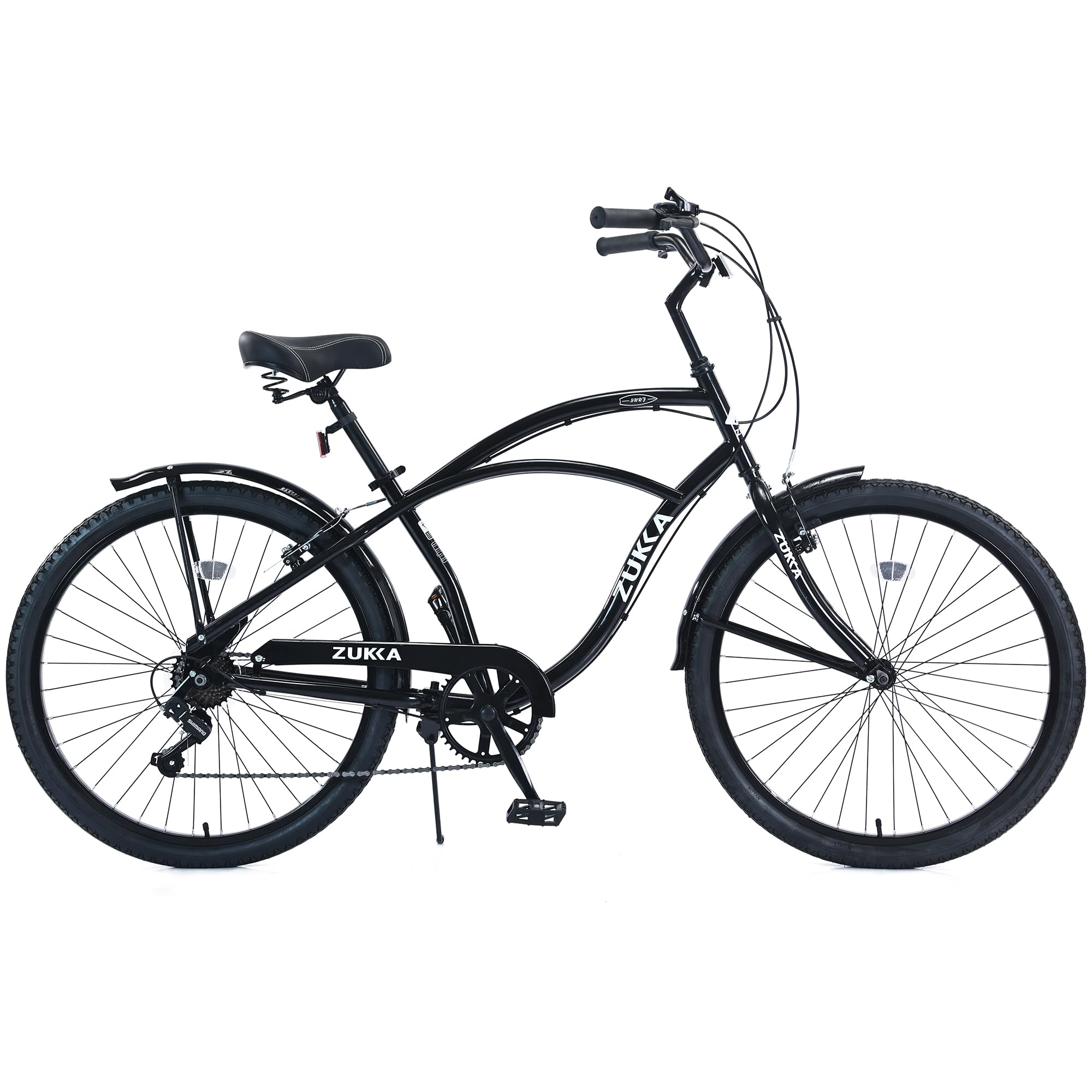 26 Inch Beach Cruiser Bike for Women, Men & Seniors - 7-Speed Hybrid Commuter Bike with Steel Frame - Perfect for City Rides & Beach Cruising - Available in 7 Colors
