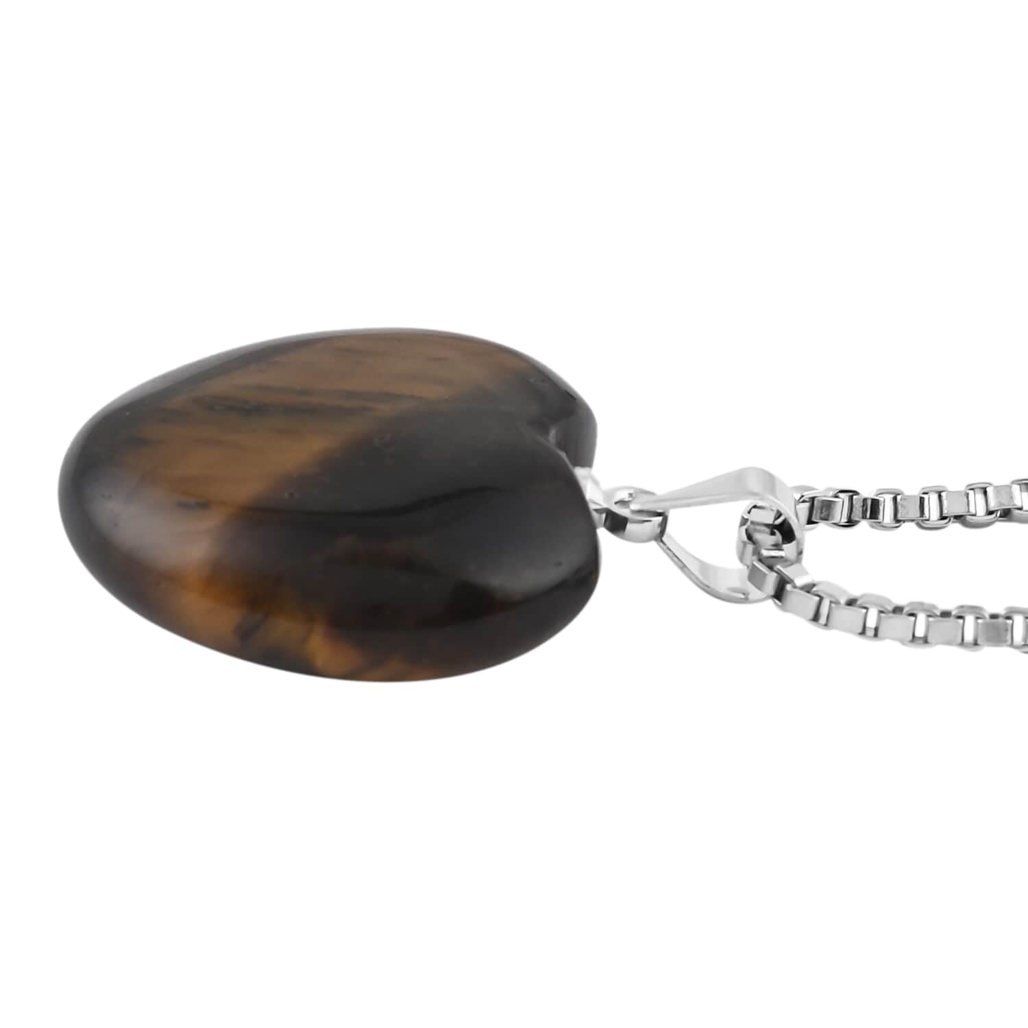 SHOP LC Women's Engagement Jewelry Set - 2 Heart Multi Fluorite & Tiger's Eye Pendant Necklace (18