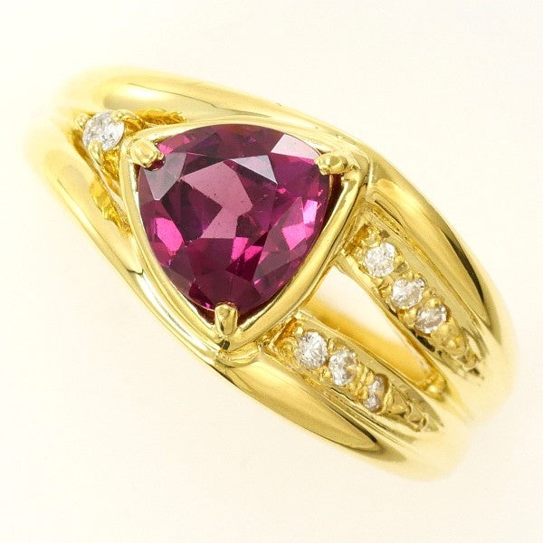 18K Yellow Gold Rhodolite Garnet Diamond Ring for Women - Elegant Vintage Style Engagement & Wedding Jewelry Gift - Perfect for Anniversaries, Proposals, and Special Occasions