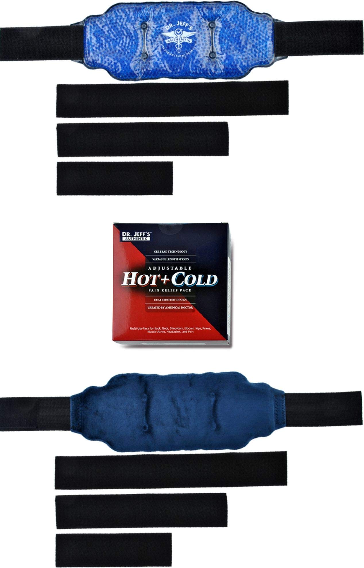 2-Pack Large Reusable Hot & Cold Therapy Gel Packs for Pain Relief - Knee, Back, Shoulder, Neck, Sciatica, Migraine & Arthritis - Includes Adjustable Straps | Perfect for Sports Injuries, Post-Surgery Recovery & Chronic Pain Management