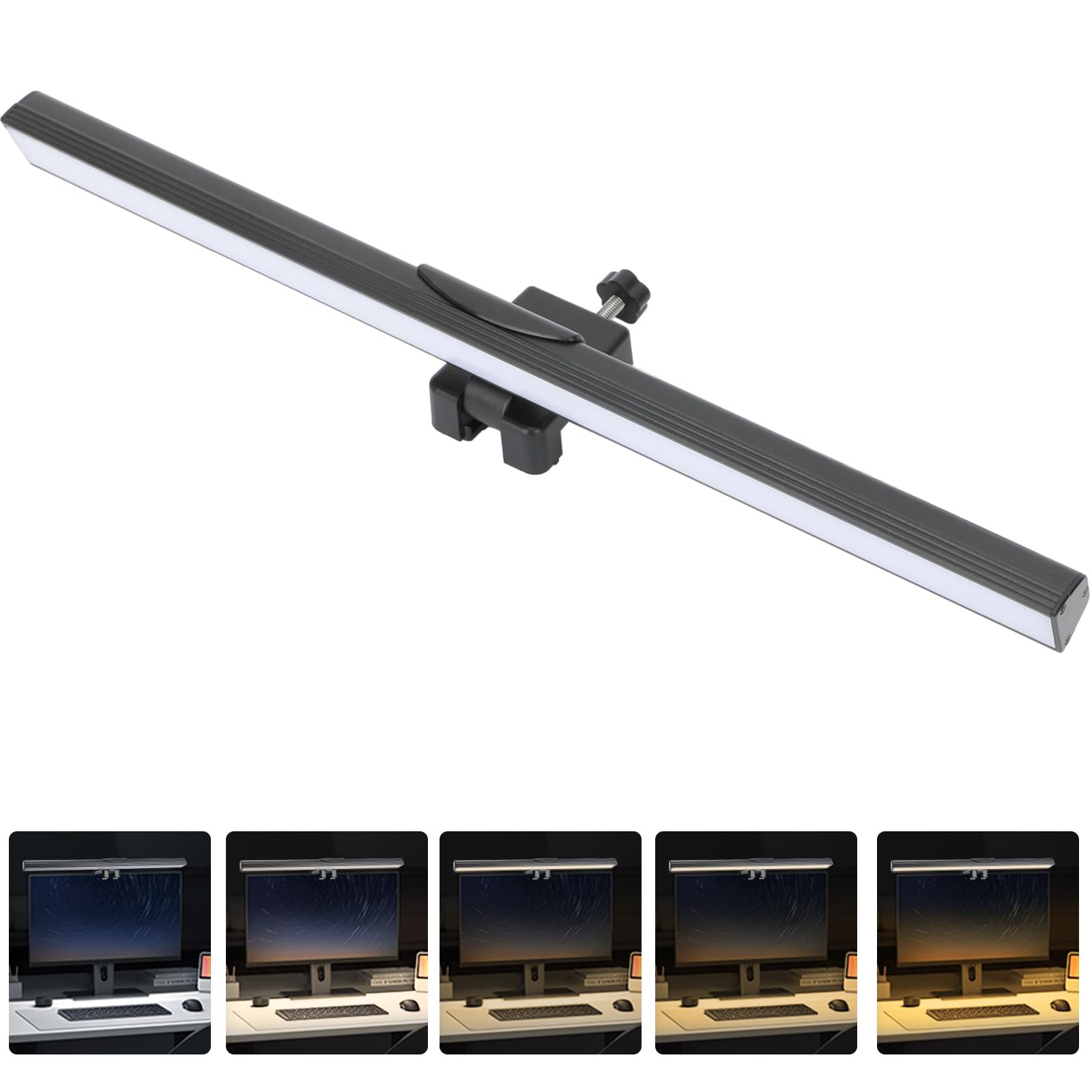 LED Monitor Light Bar - Dimmable USB-Powered Computer Screen Lamp with 25 Lighting Modes & Adjustable Color Temperature for Home Office, Gaming Setup, and Desk Workspace - Perfect for Night Work, Video Calls, and Eye Strain Reduction