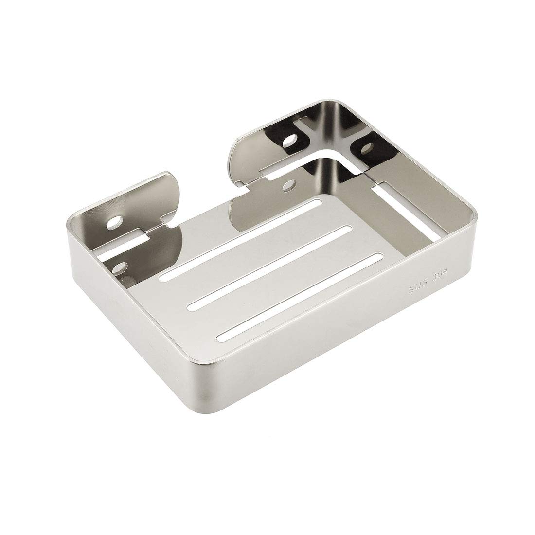 Stainless Steel Soap Dish Holder - Wall Mounted SUS304 Tray with Installation Kit for Shower, Bathroom, Tub & Kitchen Sink | Durable & Rustproof Bathroom Organizer for Liquid Soap, Bar Soap & Beauty Products