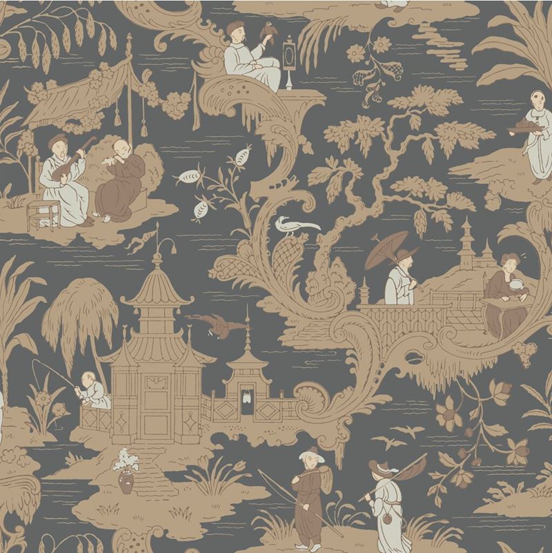 100/8040 | Chinese Toile Cole and Son Wallpaper - Vintage Floral Pattern Peel & Stick Wallpaper for Living Room, Bedroom, and Dining Room Decor