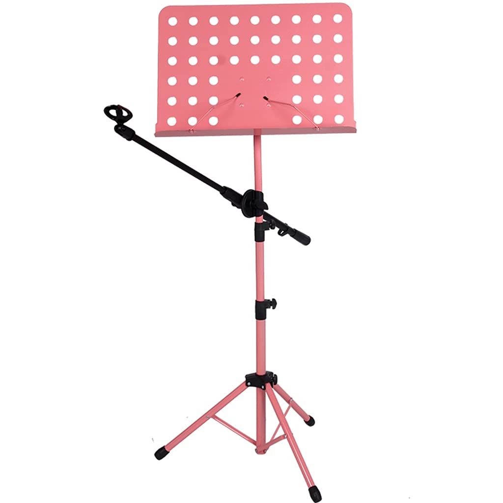 Premium 3-in-1 Folding Music Stand with Guitar Holder & Microphone Clip - Portable Floor & Home Sheet Music Stand for Musicians (A1 Black) - Perfect for Practice, Performances & Studio Sessions