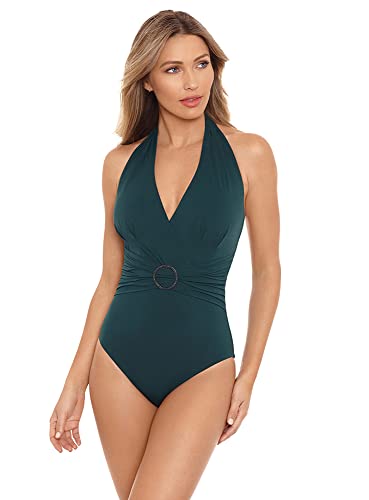 Amoressa Women's One Piece Swimsuit - Soft Cup Oil Slick Drake Design for Swimming, Beach Vacation & Pool Parties | Comfortable & Stylish Bathing Suit